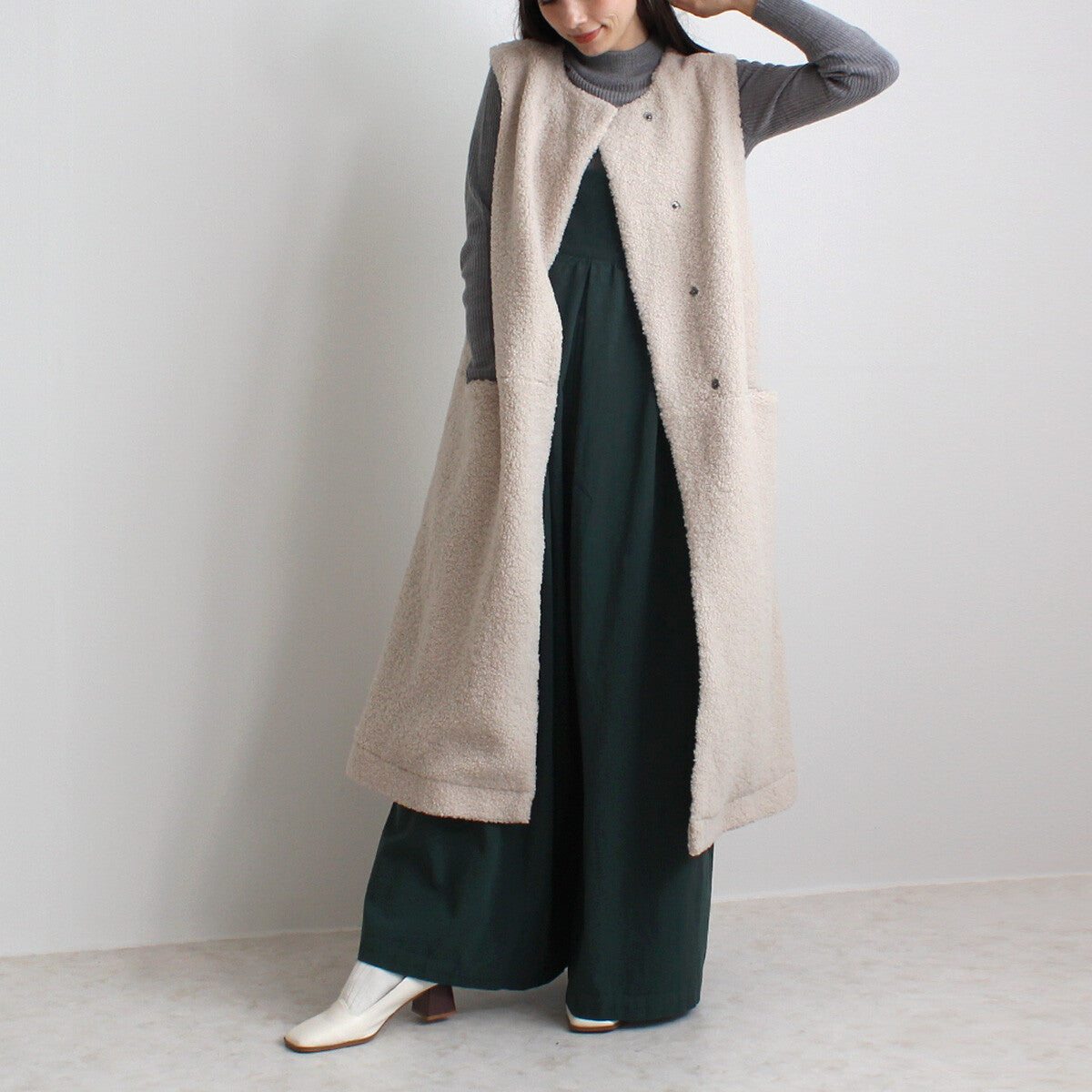 【再入荷】ワイドキャミサロペット