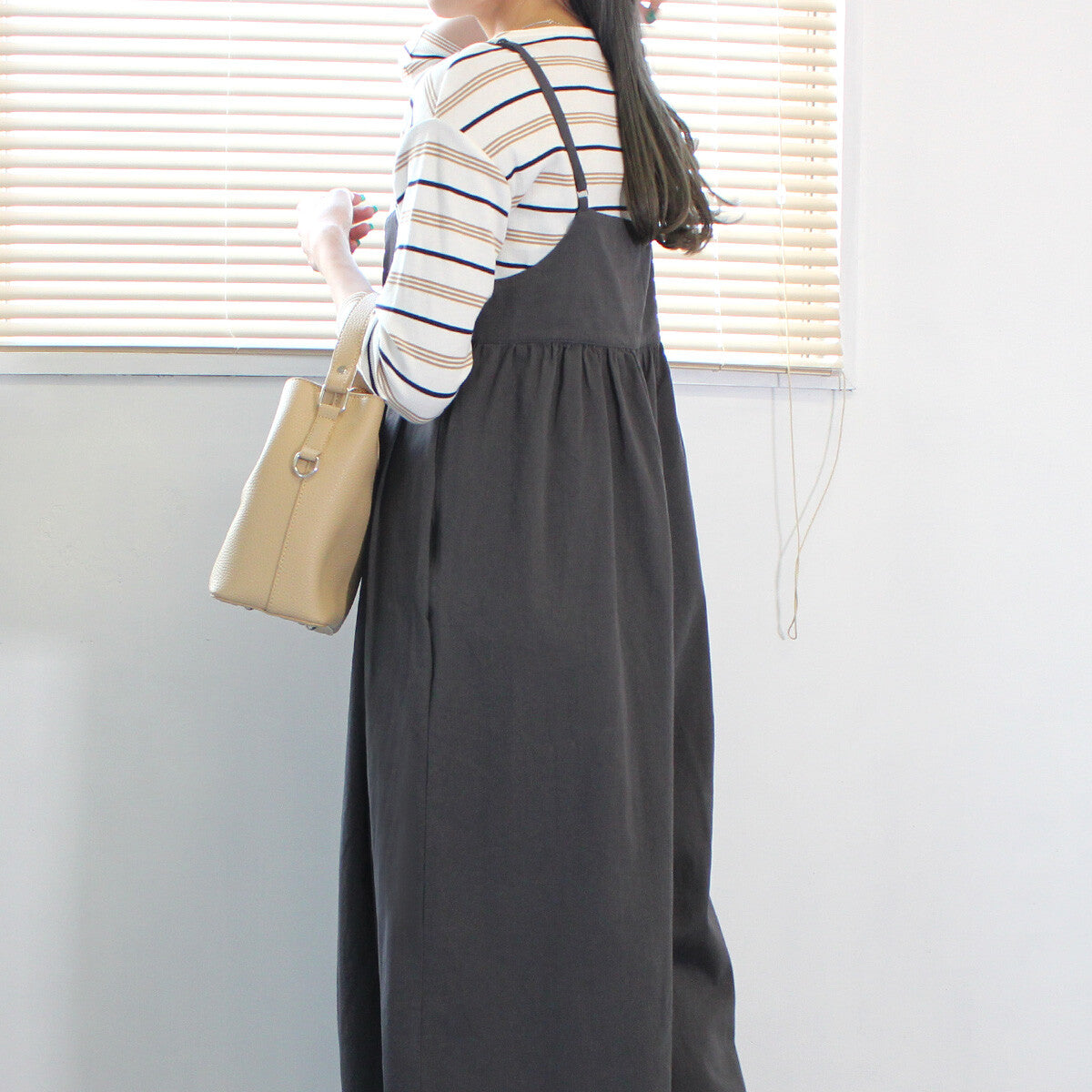 【再入荷】ワイドキャミサロペット