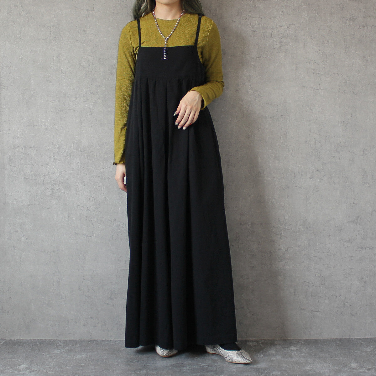 【再入荷】ワイドキャミサロペット