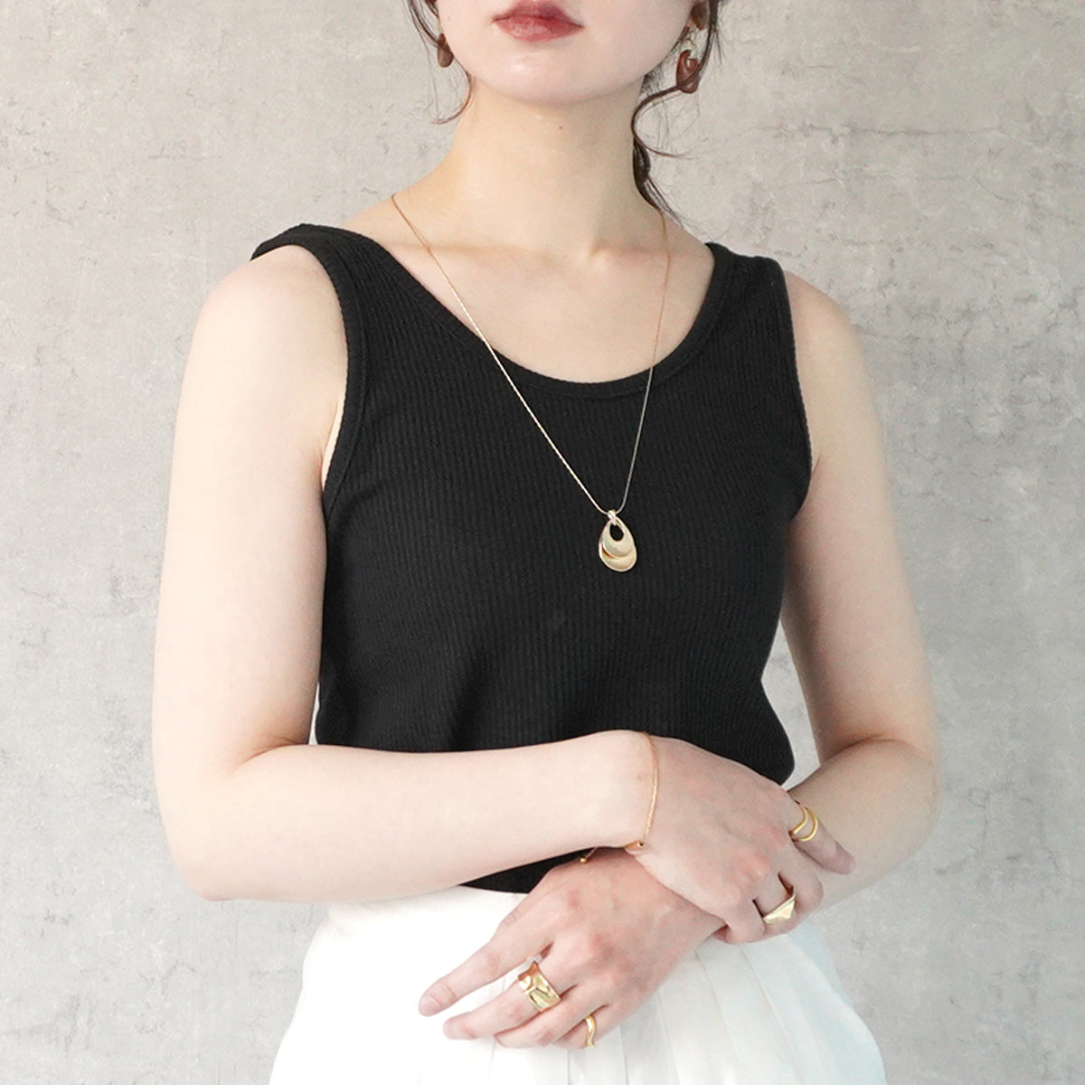 前後2WAYスクエアネックタンクトップ