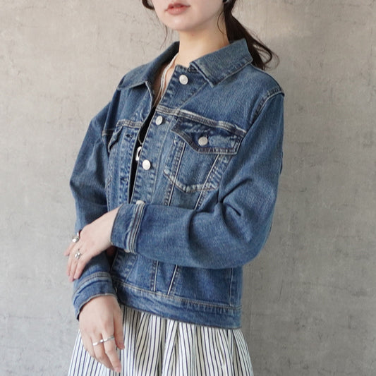 襟付きデニムジャケット