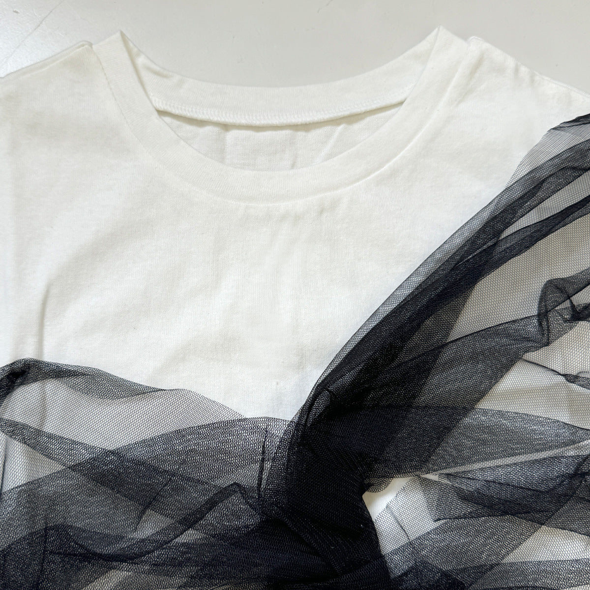 チュールリボンドッキングTシャツ