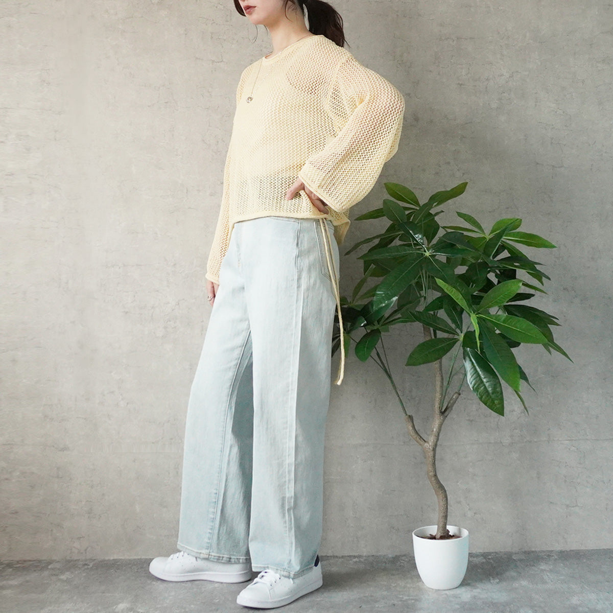 メッシュニットプルオーバー