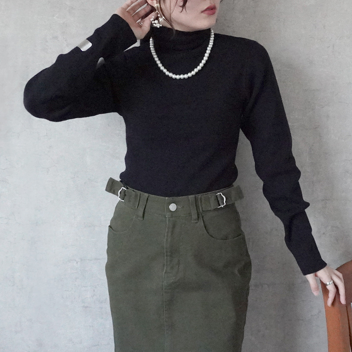 タートルネックニット