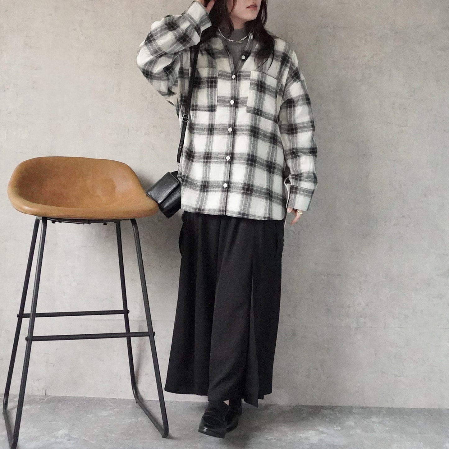 チェックビッグシャツ