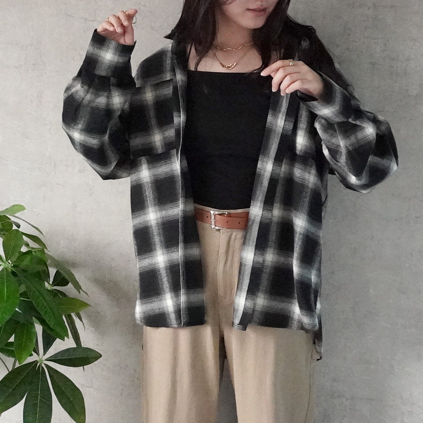 チェックビッグシャツ