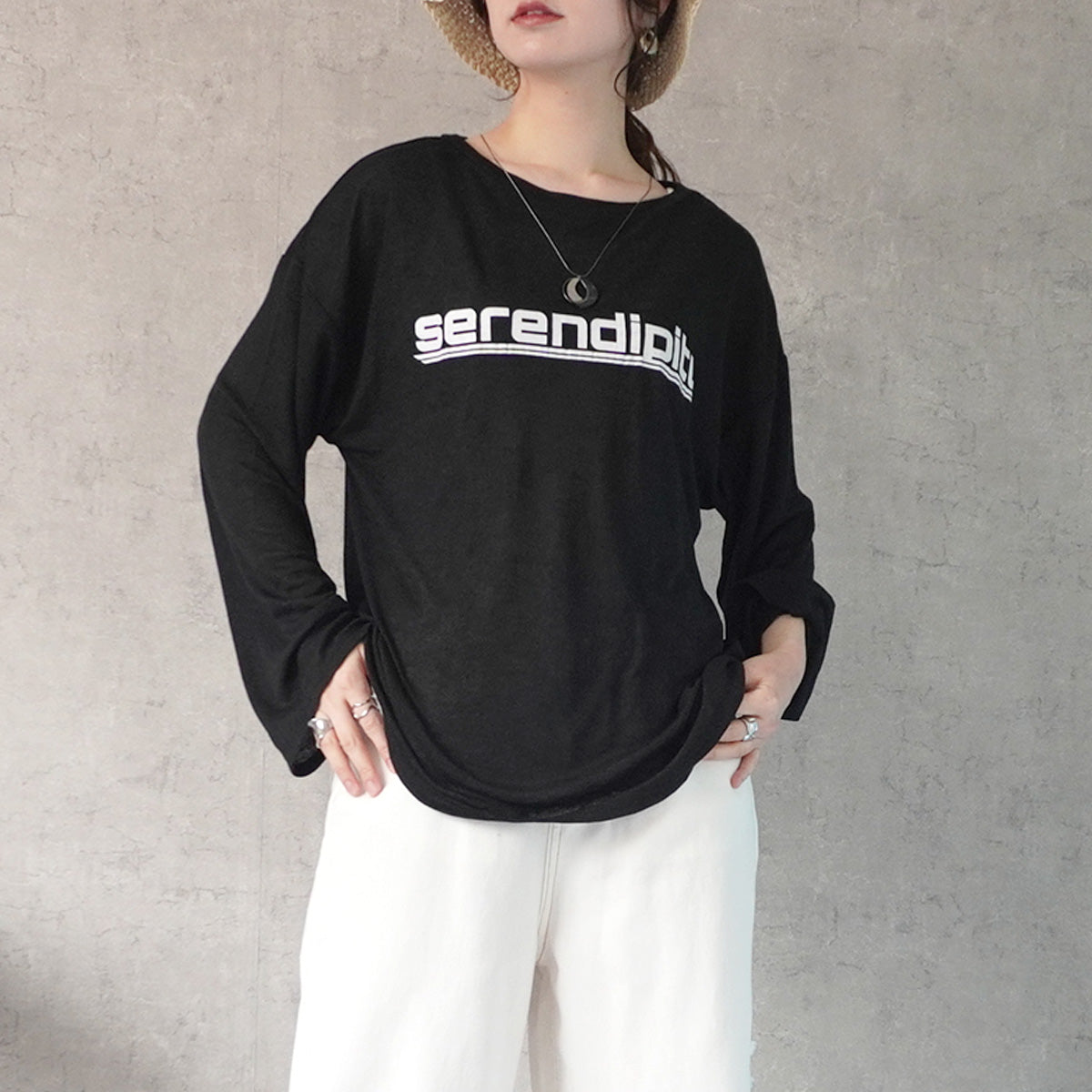 シアーロゴプリントTシャツ