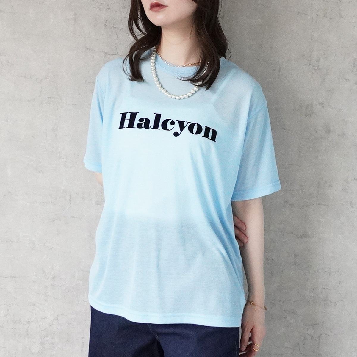 シアーロゴプリントTシャツ
