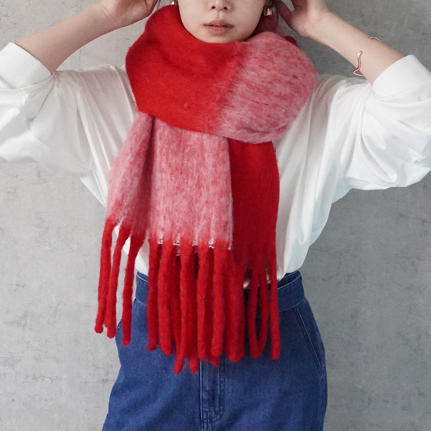 バイカラーメランジマフラー