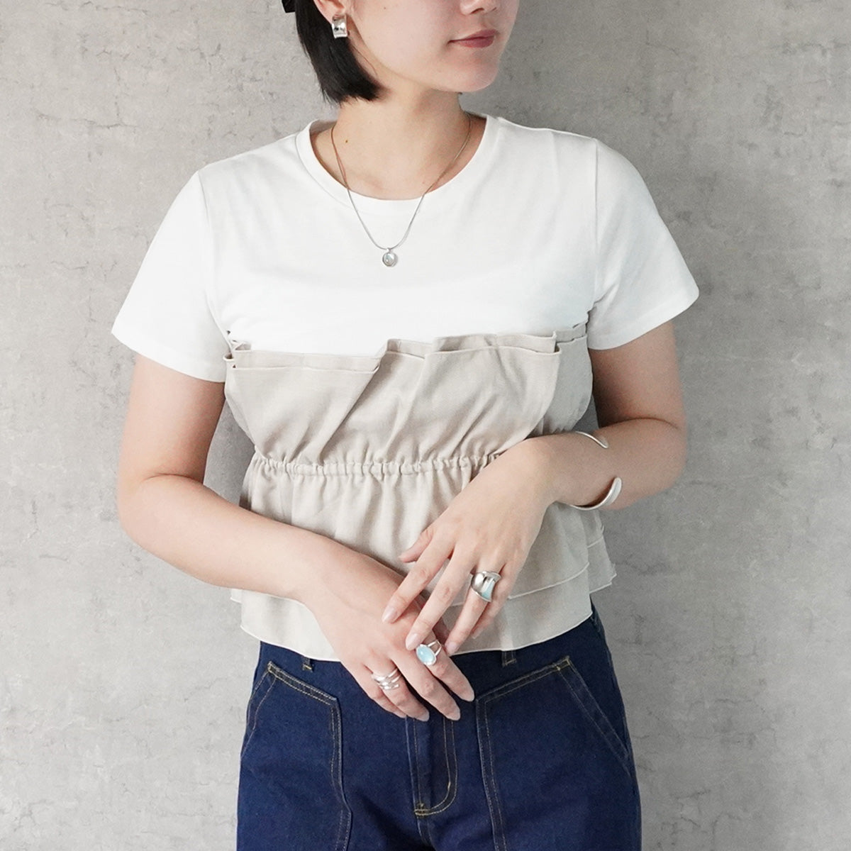 ビスチェレイヤード風半袖Tシャツ
