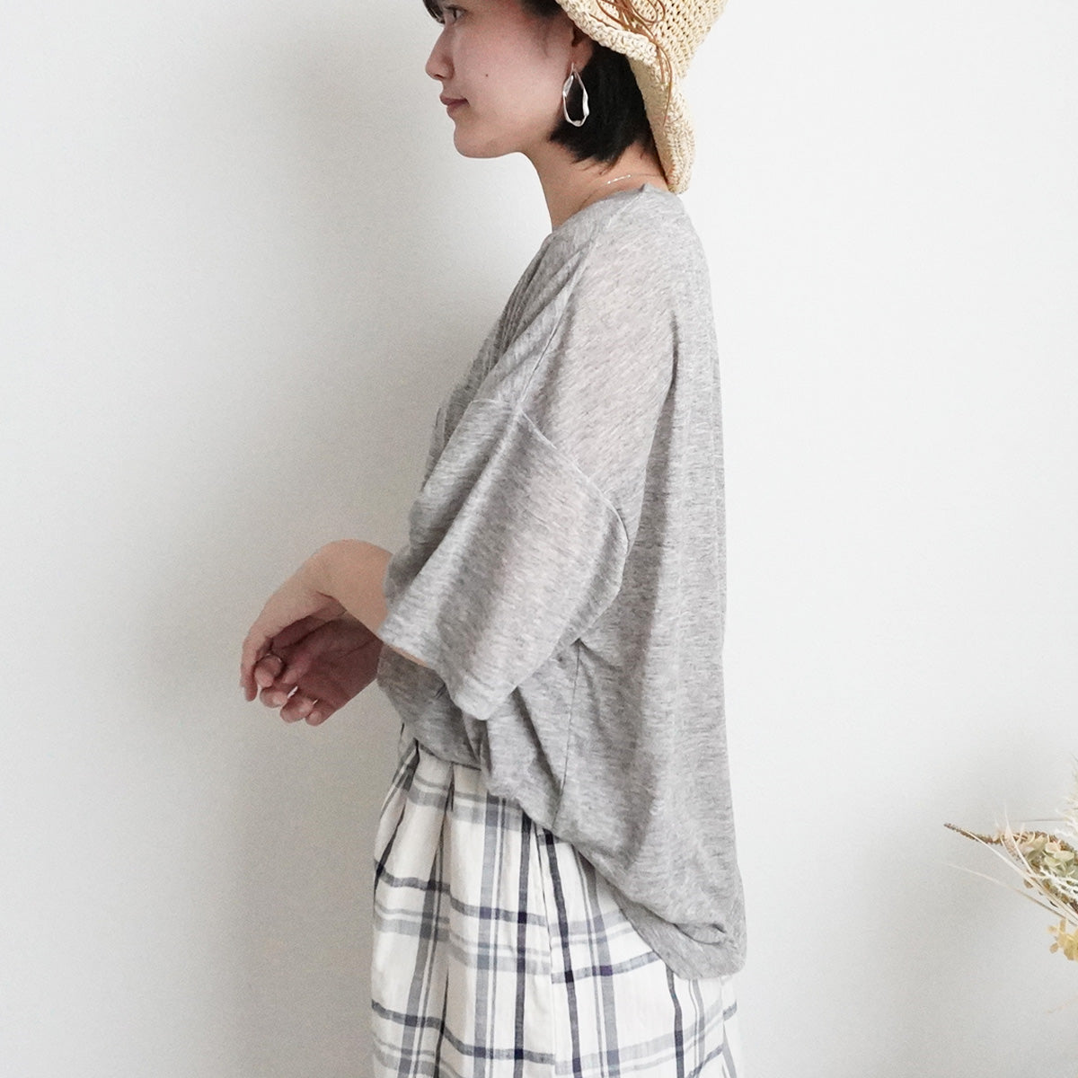 シアー刺繍ロゴ半袖Tシャツ