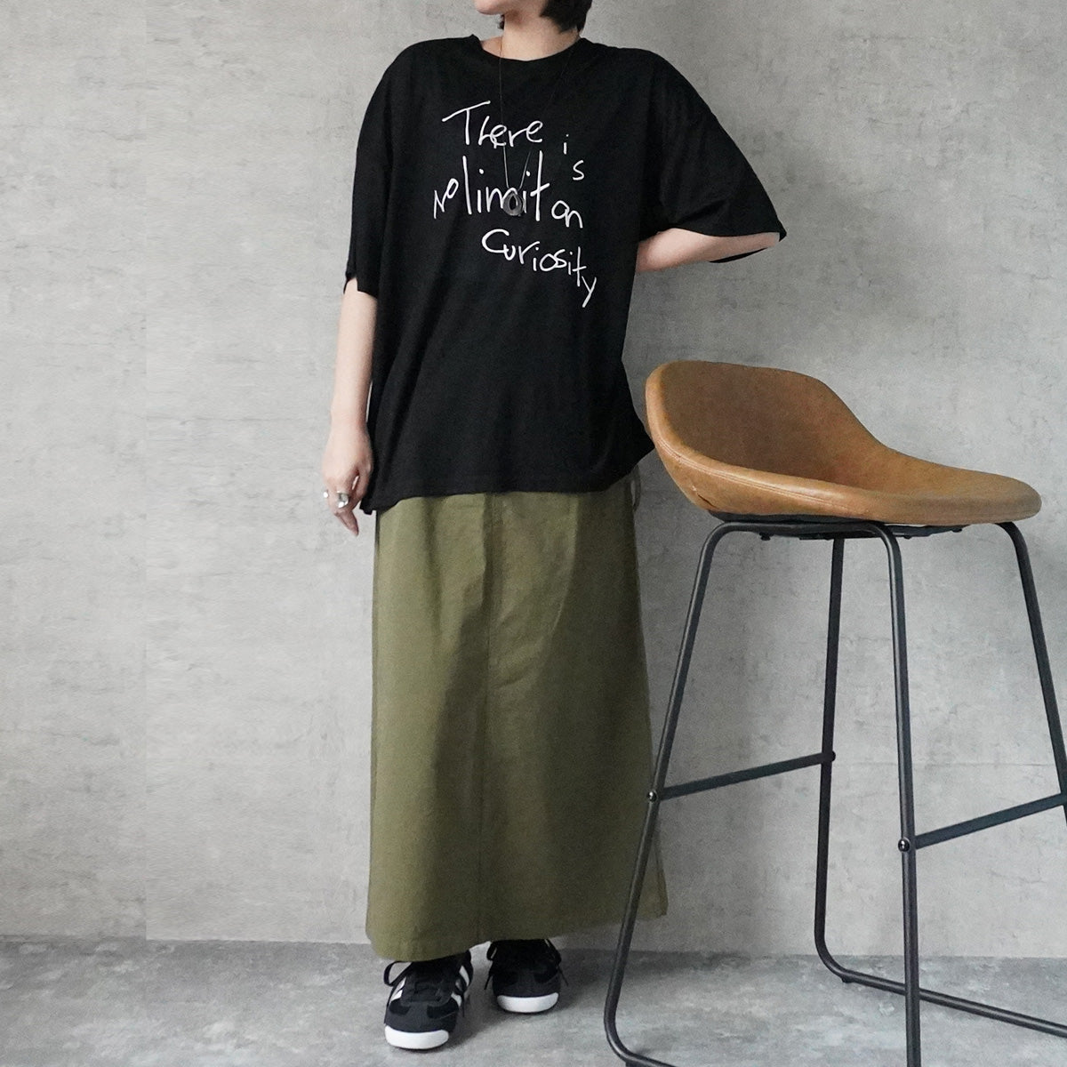 シアー刺繍ロゴ半袖Tシャツ