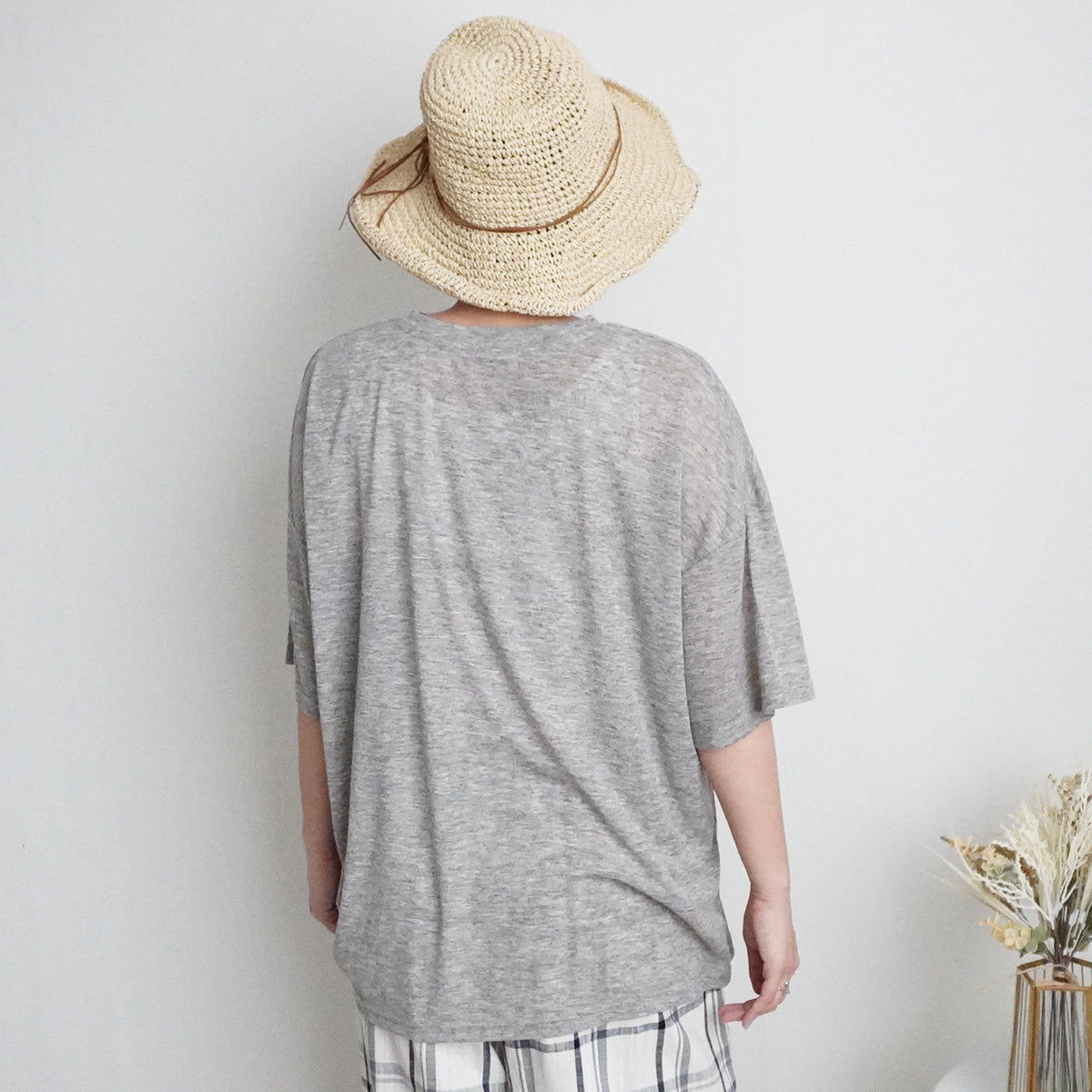 シアー刺繍ロゴ半袖Tシャツ