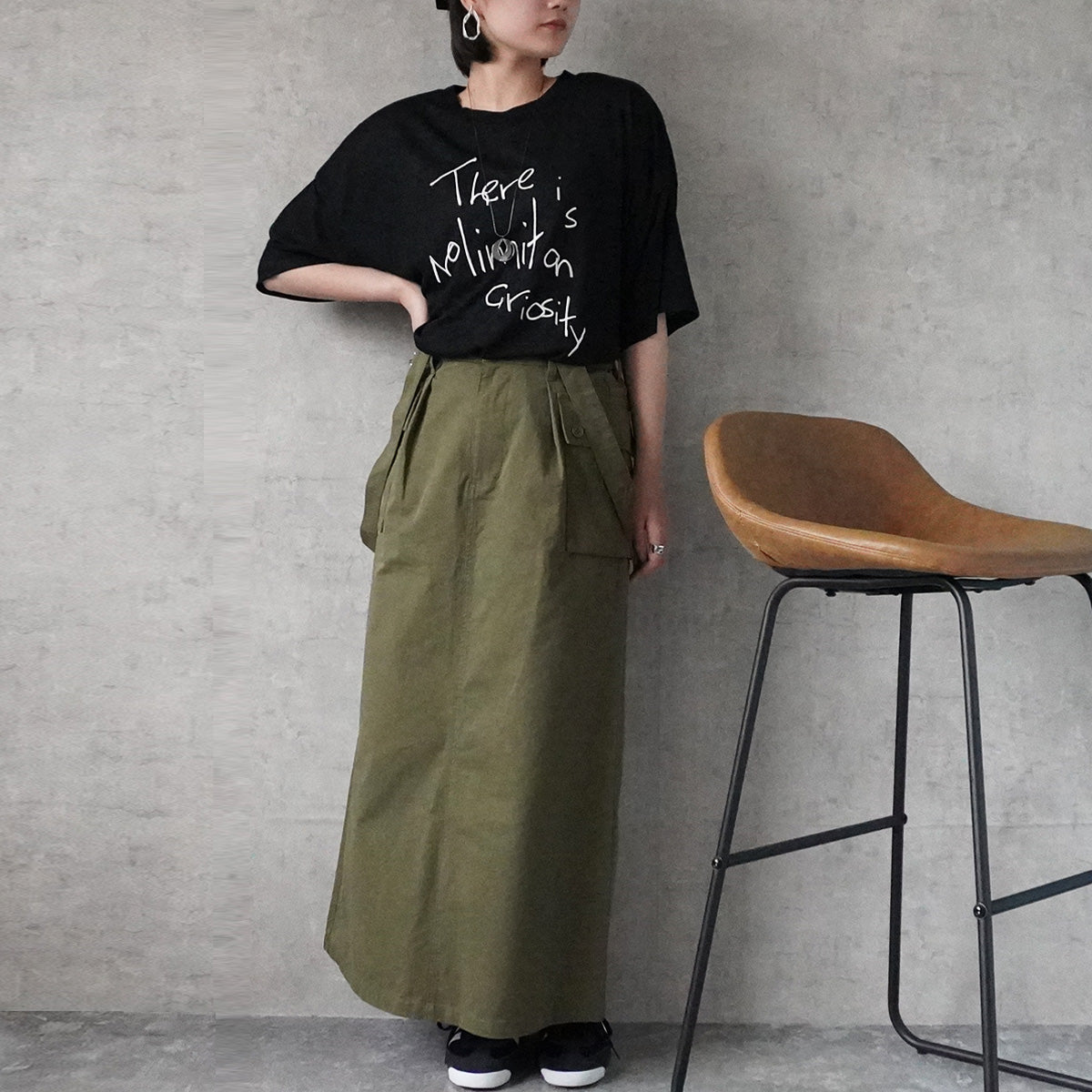 シアー刺繍ロゴ半袖Tシャツ