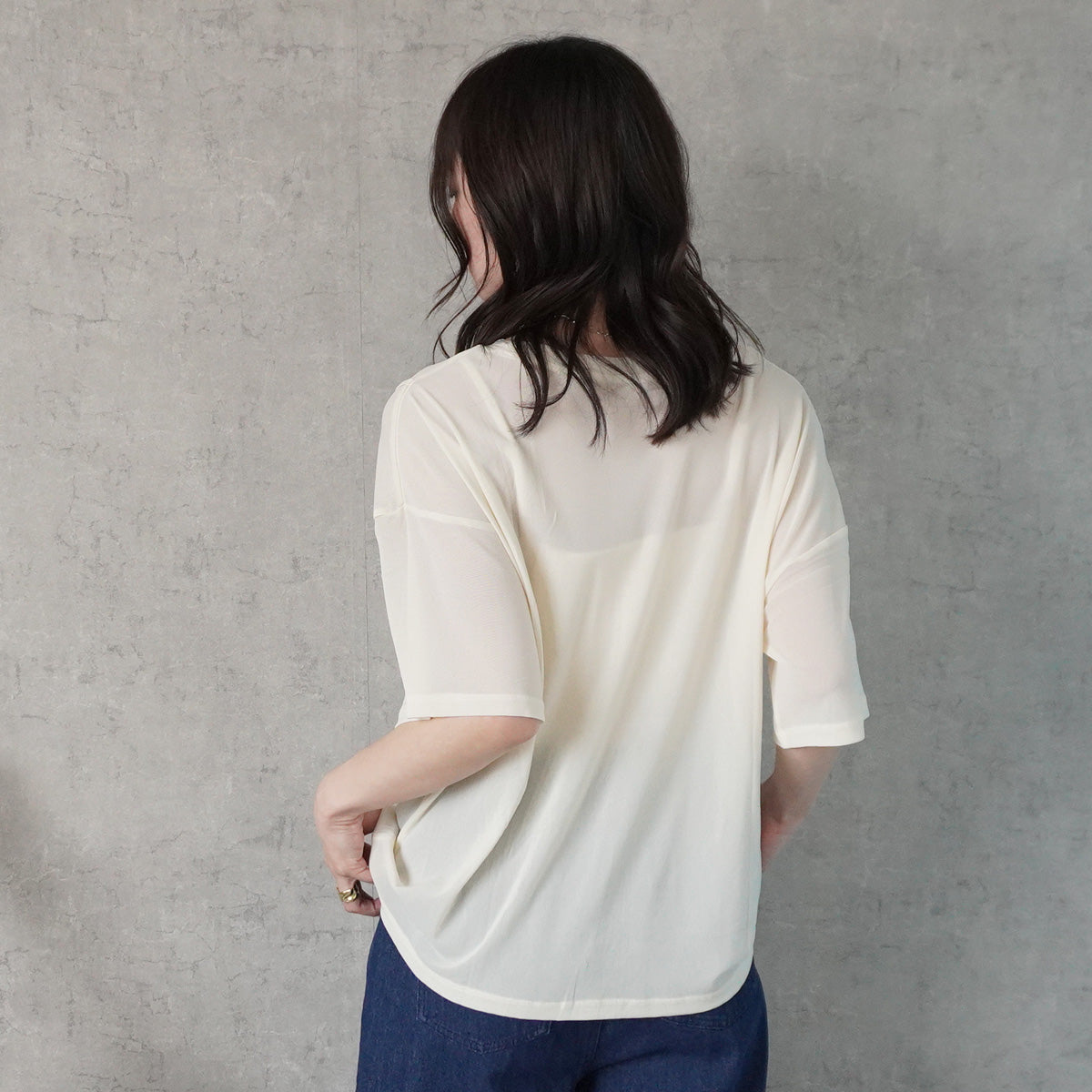 コードフラワーシアーニットTシャツ