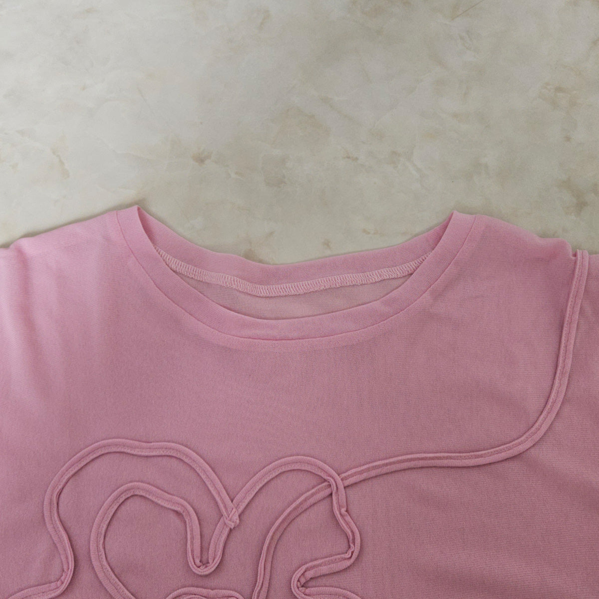 コードフラワーシアーニットTシャツ