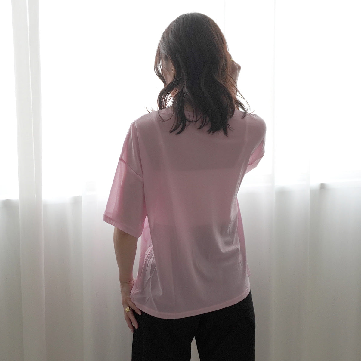 コードフラワーシアーニットTシャツ