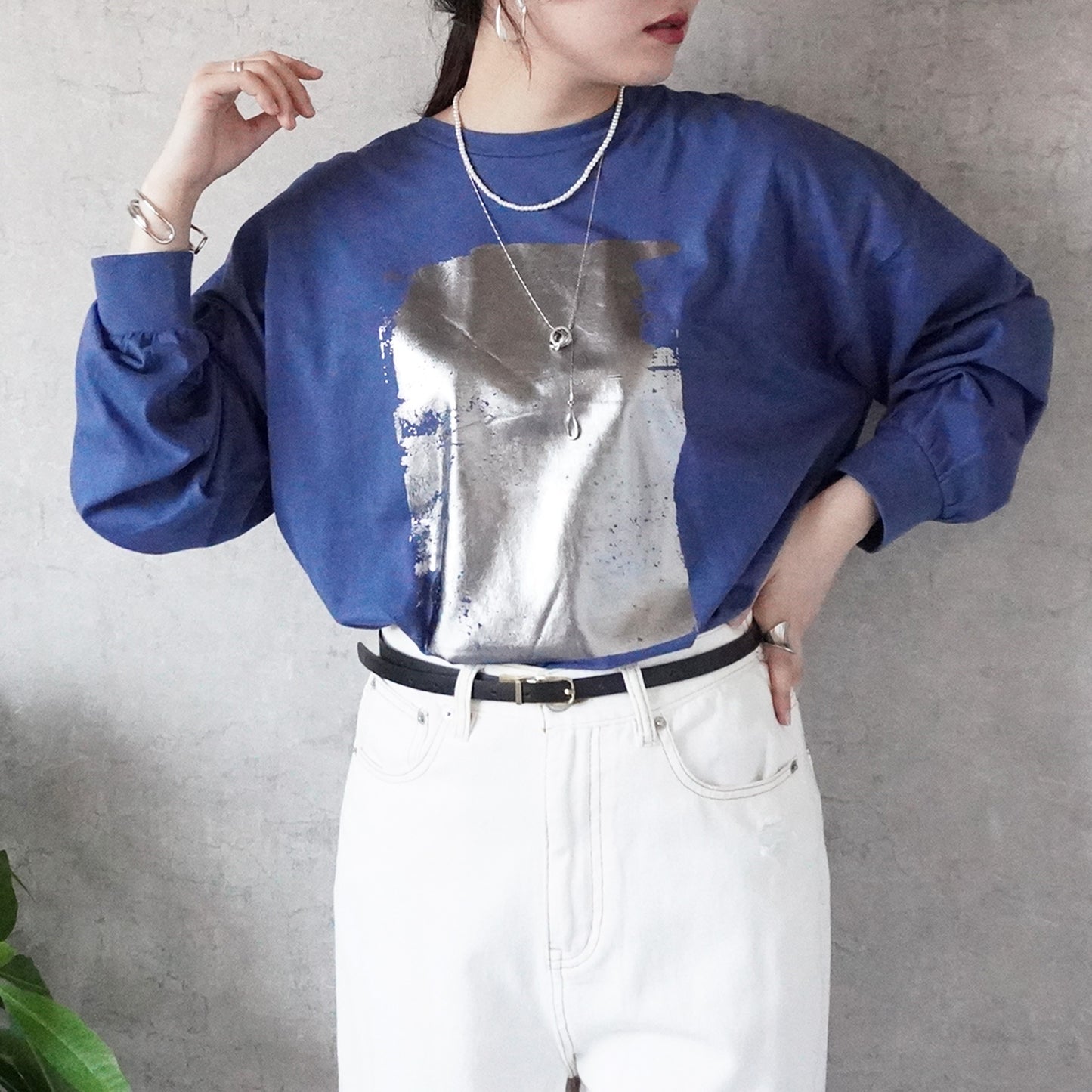 【先行予約】箔プリント長袖Tシャツ