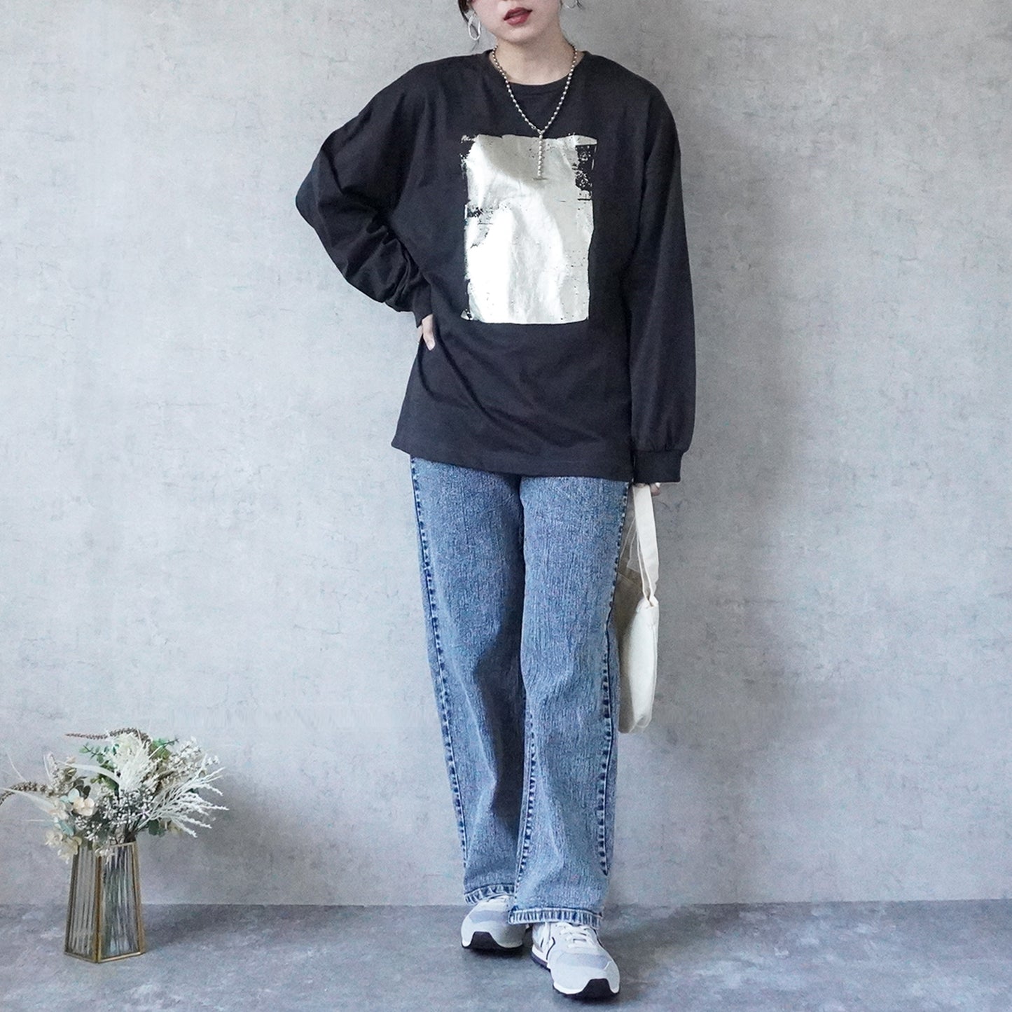 【先行予約】箔プリント長袖Tシャツ