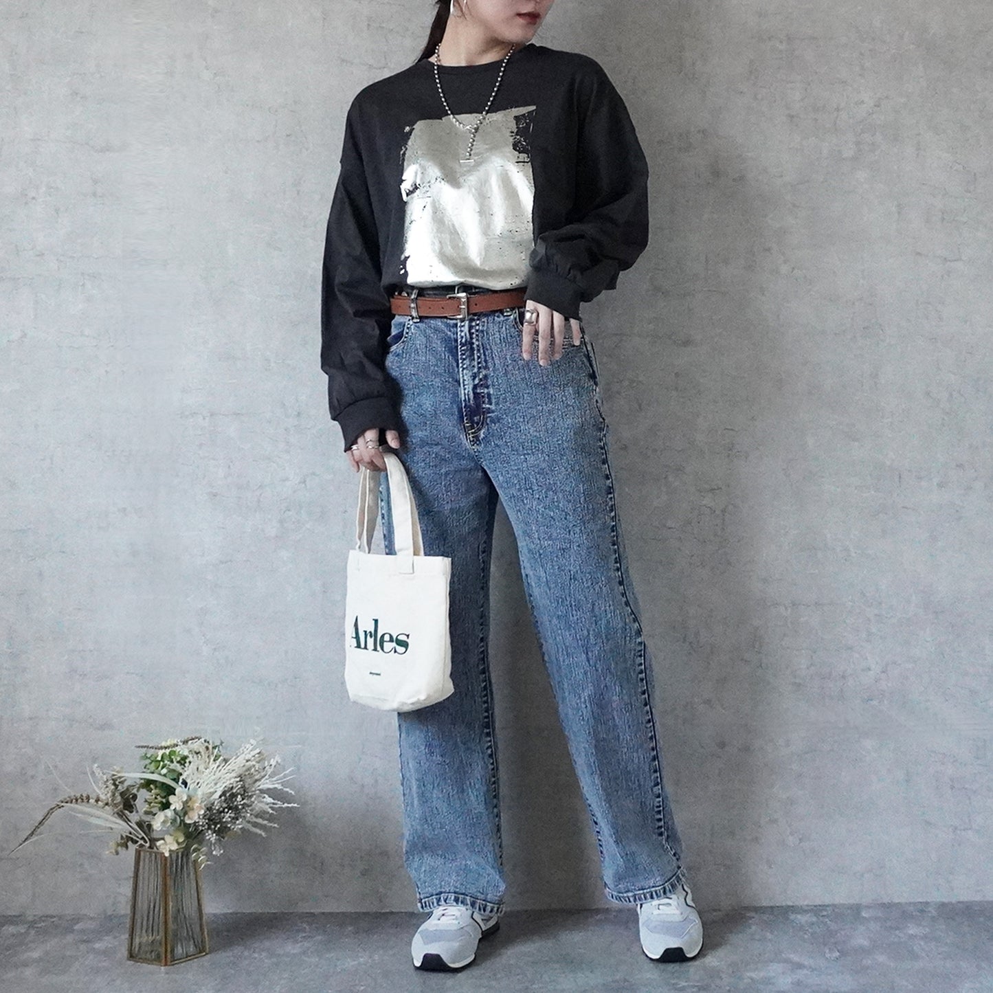【先行予約】箔プリント長袖Tシャツ