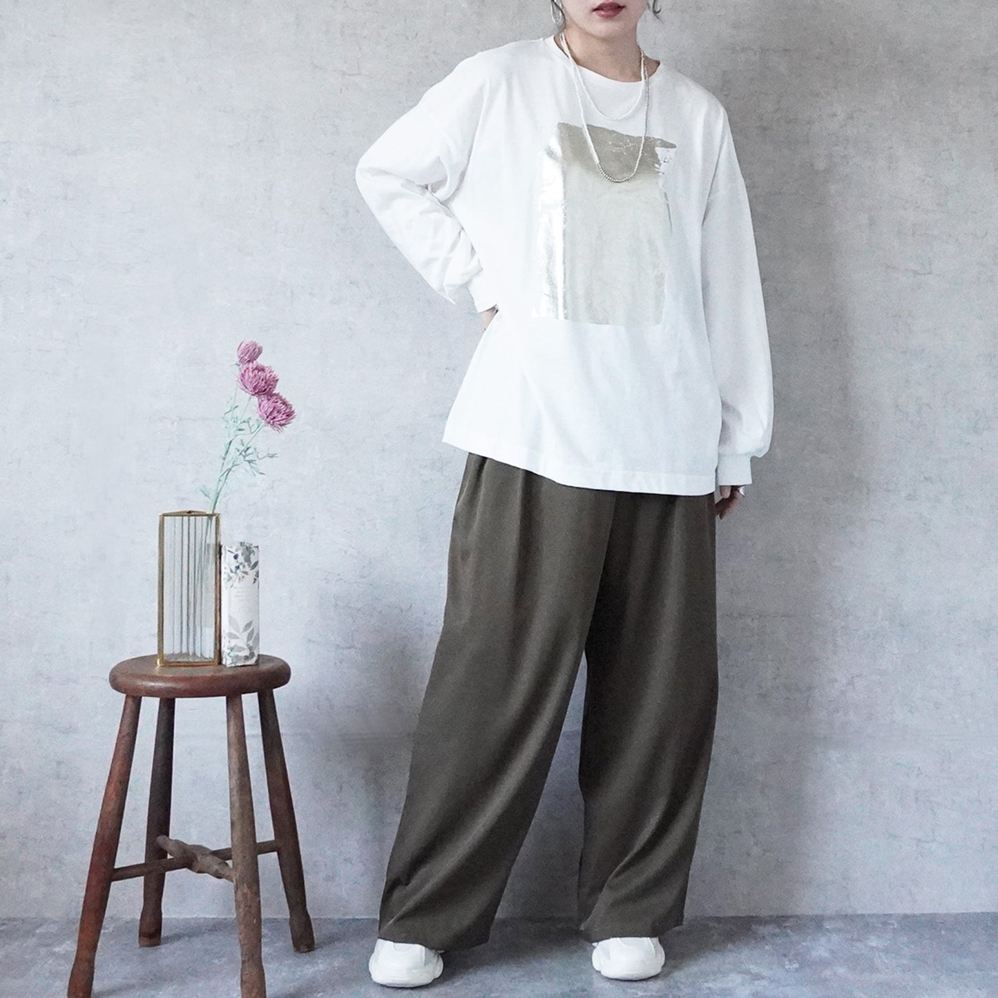 【先行予約】箔プリント長袖Tシャツ