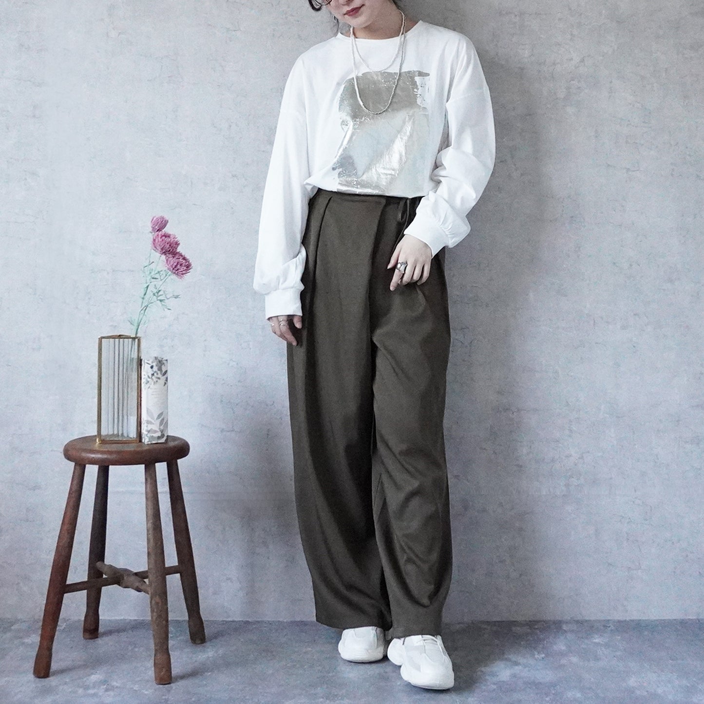 【先行予約】箔プリント長袖Tシャツ