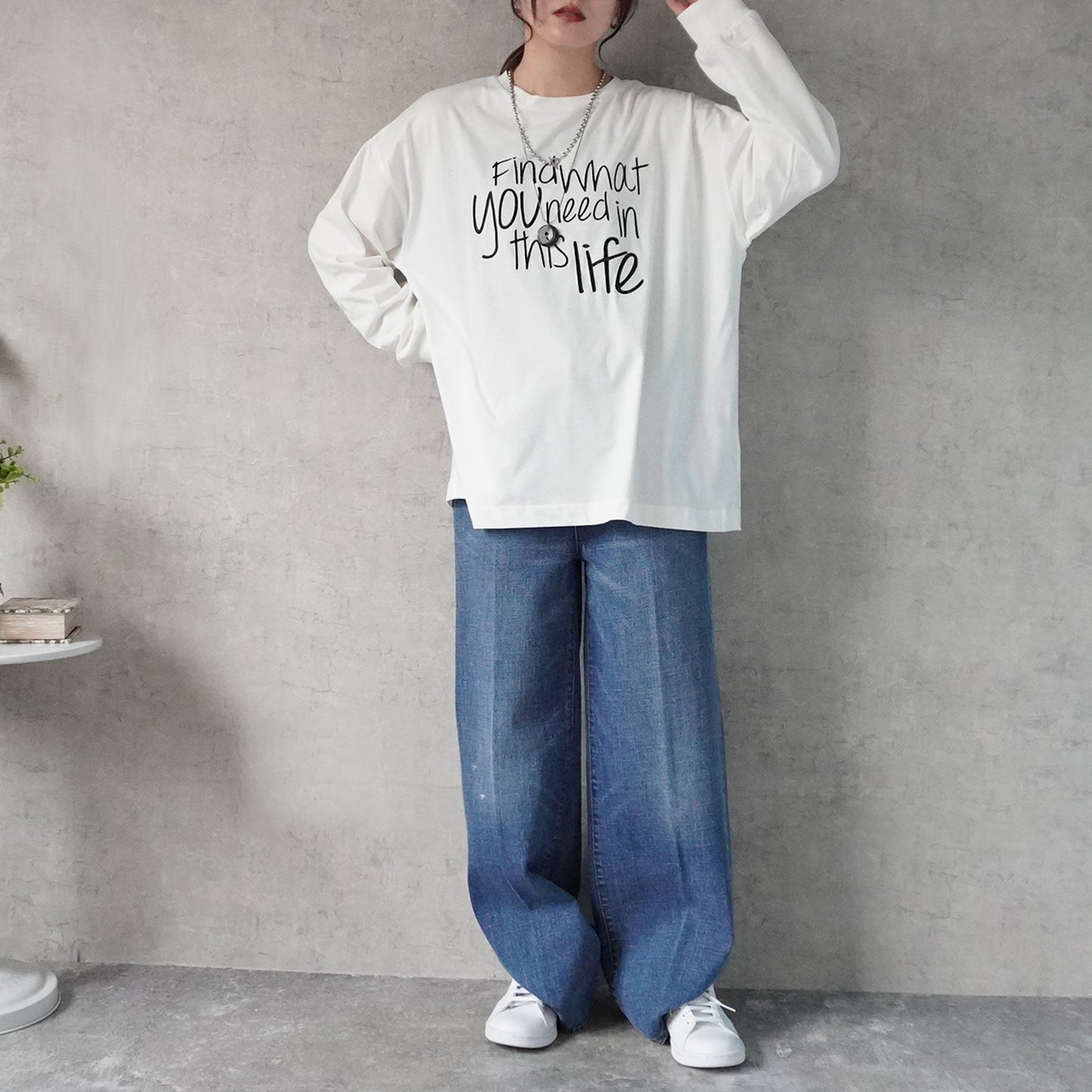 手書き風ロゴ刺繍 BIGTシャツ