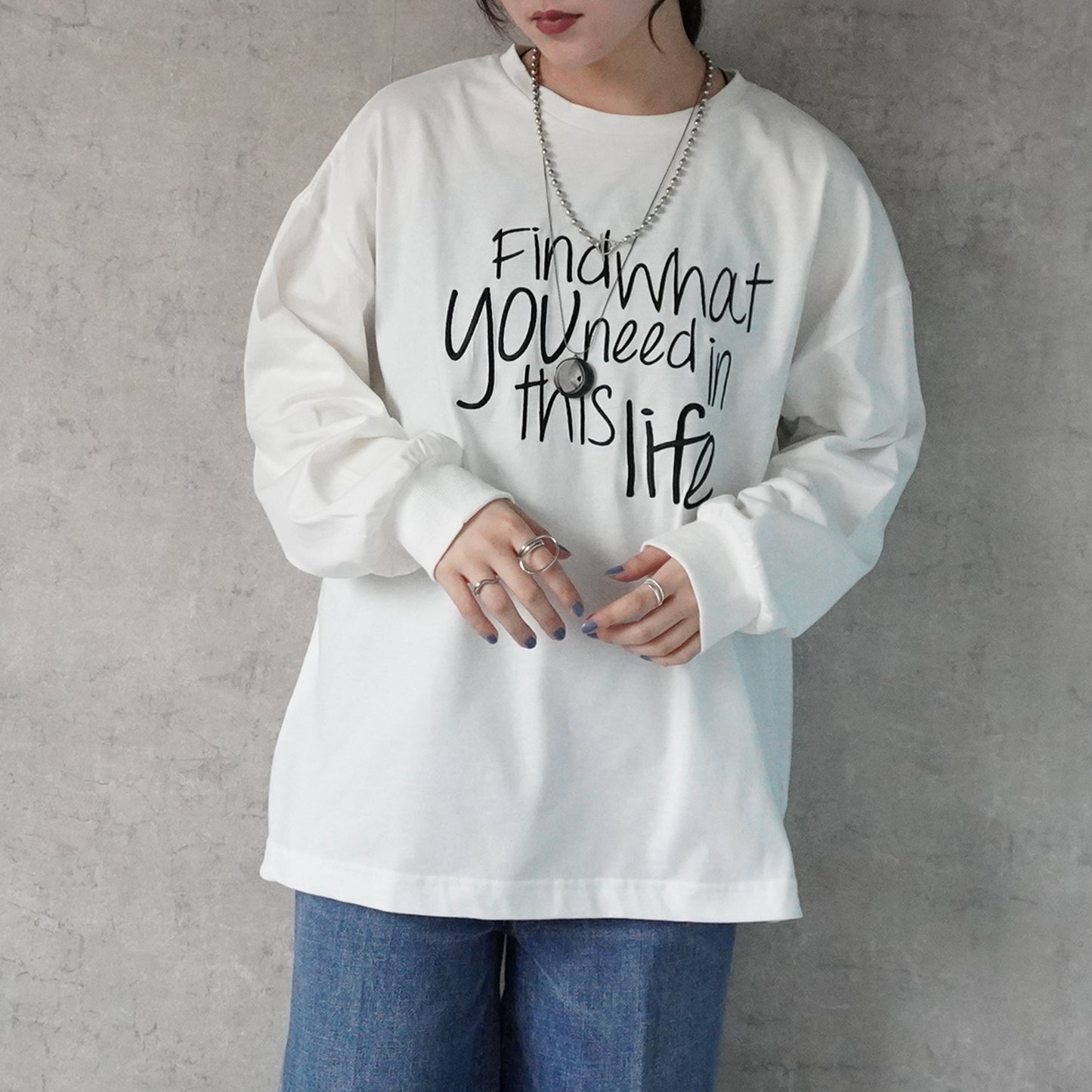 手書き風ロゴ刺繍 BIGTシャツ