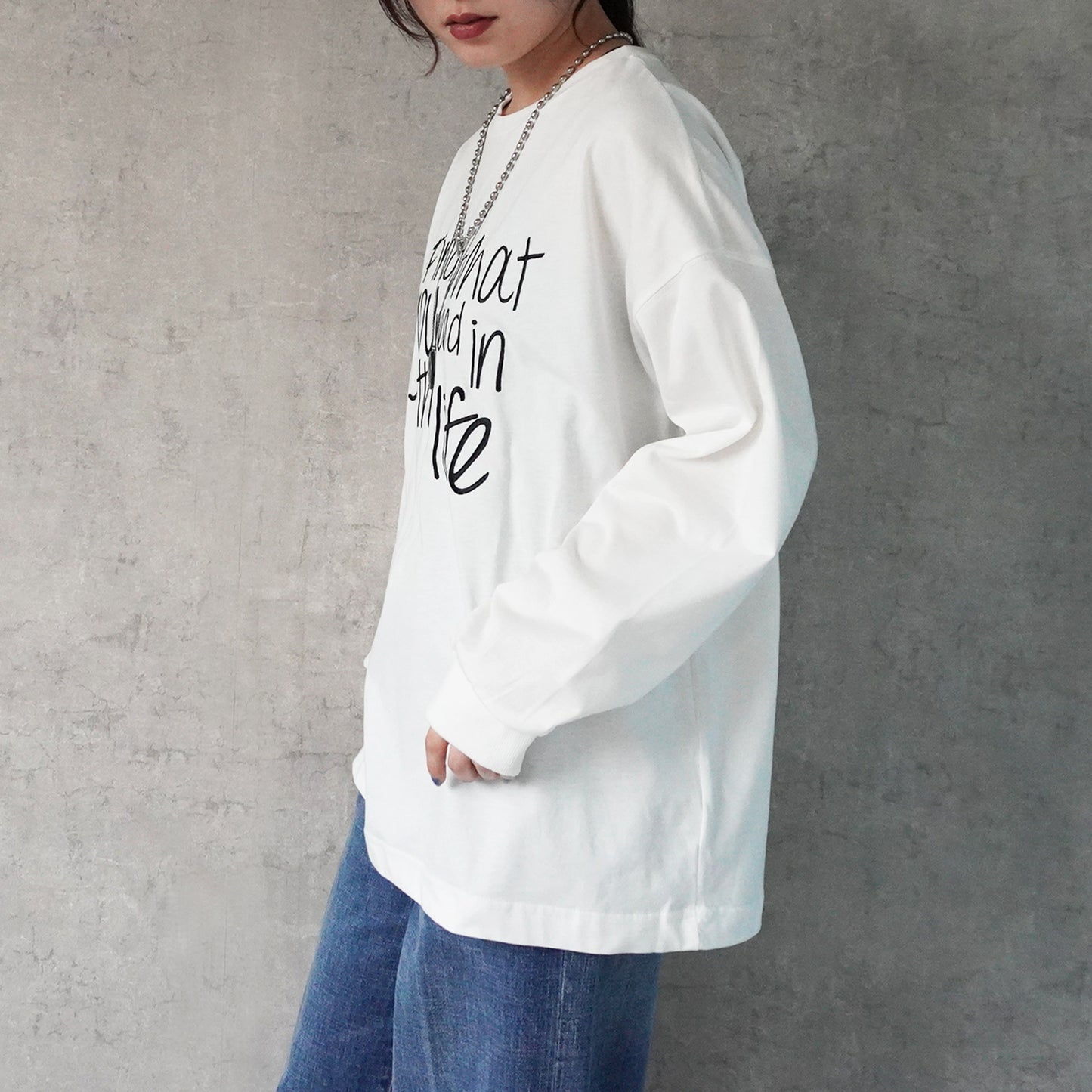 手書き風ロゴ刺繍 BIGTシャツ