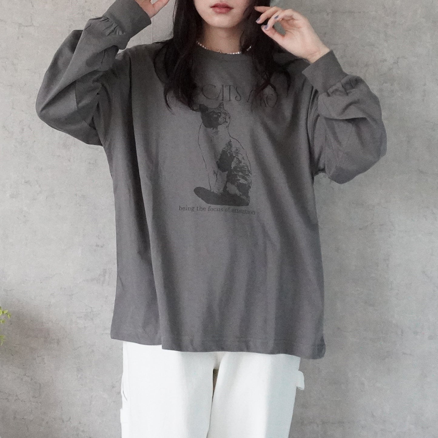 【先行予約】ねこプリントBIGTシャツ