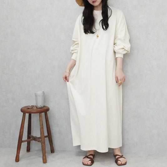 オーバーサイズ綿天笠ワンピース