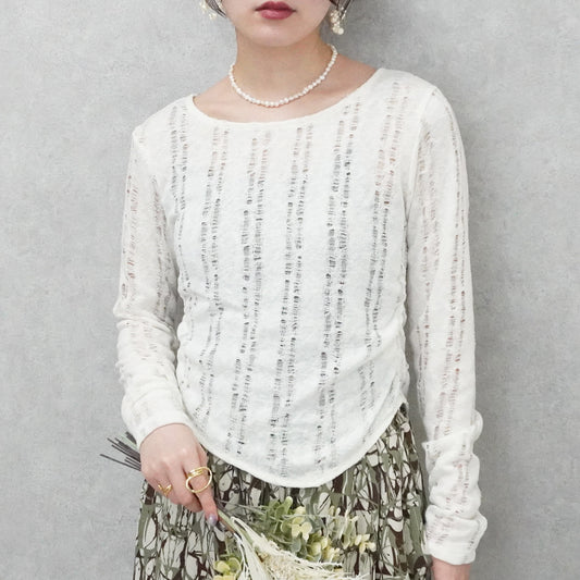 ダメージシアーニットソー