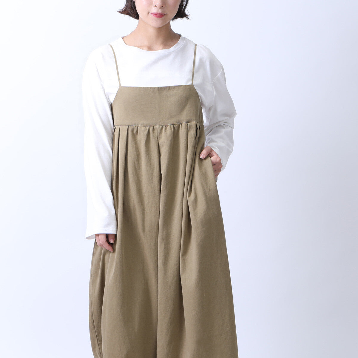 【再入荷】ワイドキャミサロペット