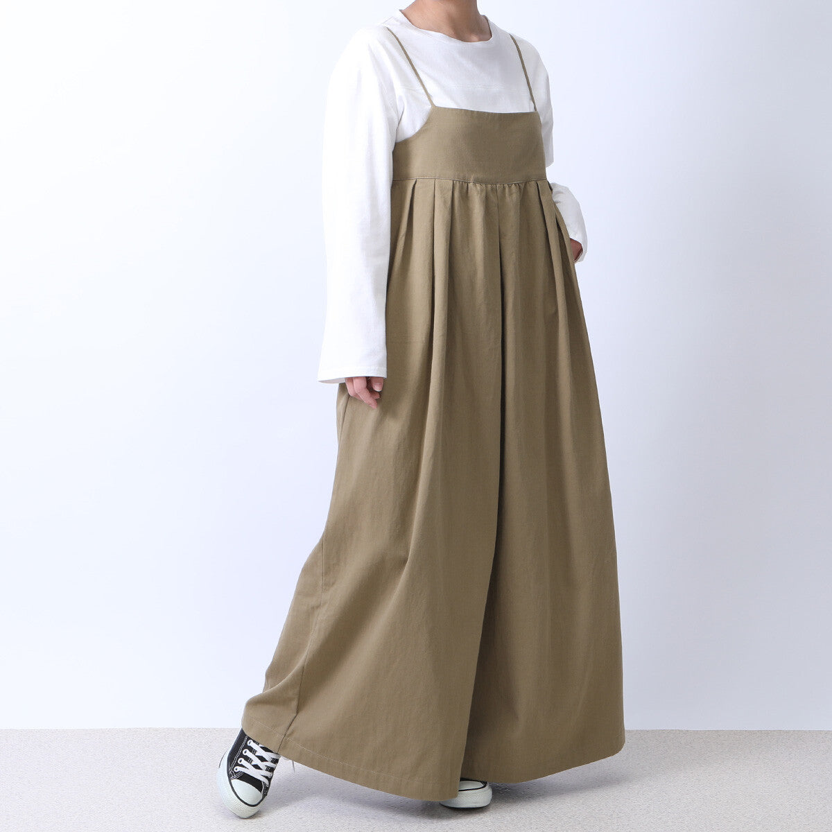 【再入荷】ワイドキャミサロペット