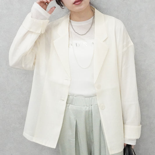 長袖シアーテーラードジャケット