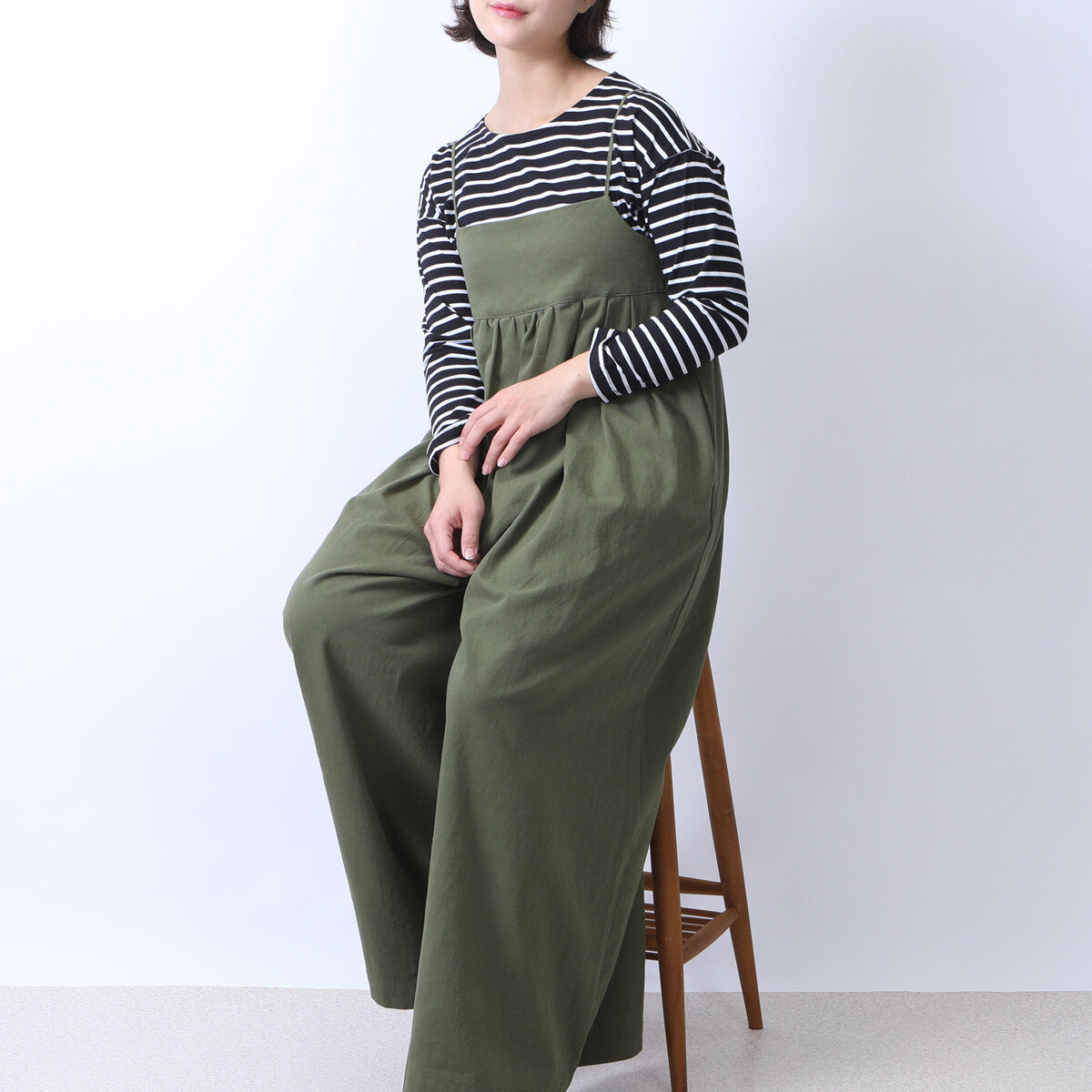 【再入荷】ワイドキャミサロペット