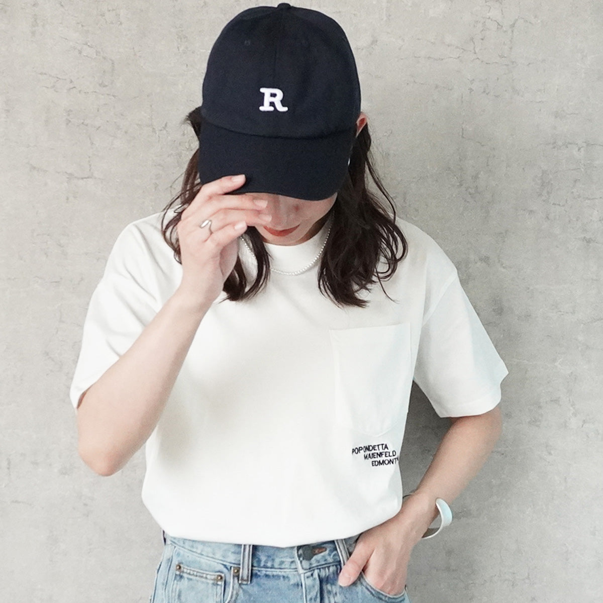 刺繍ロゴポケットTシャツ