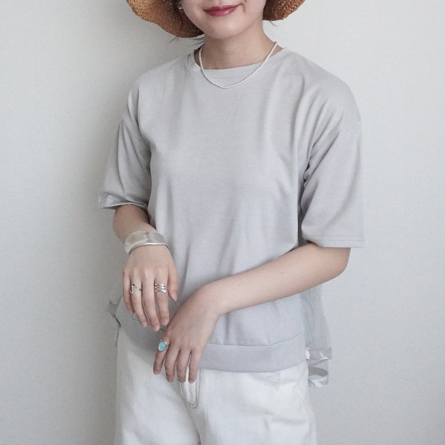 バックティアードチュールTシャツ