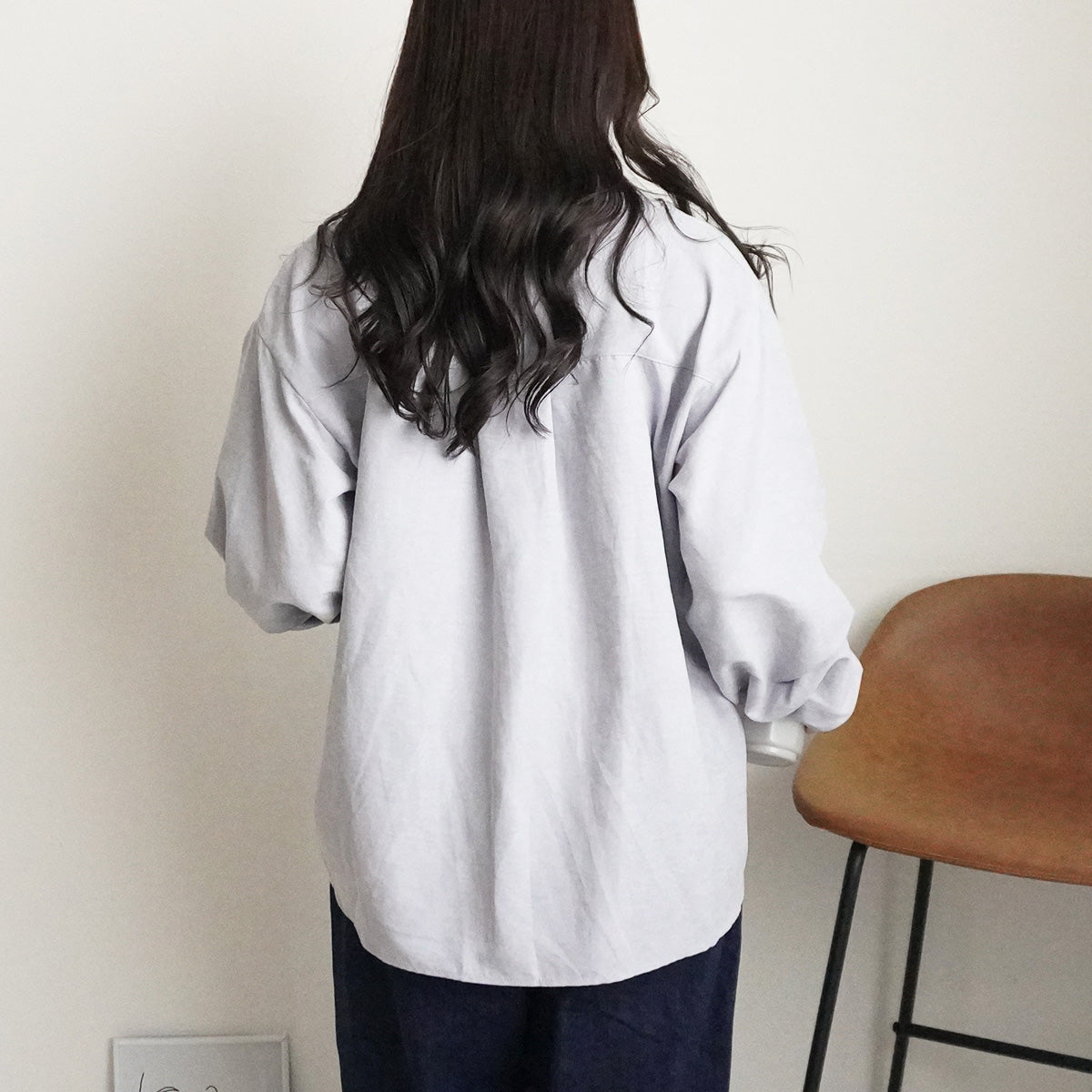 しっとりワッシャー長袖ブラウス