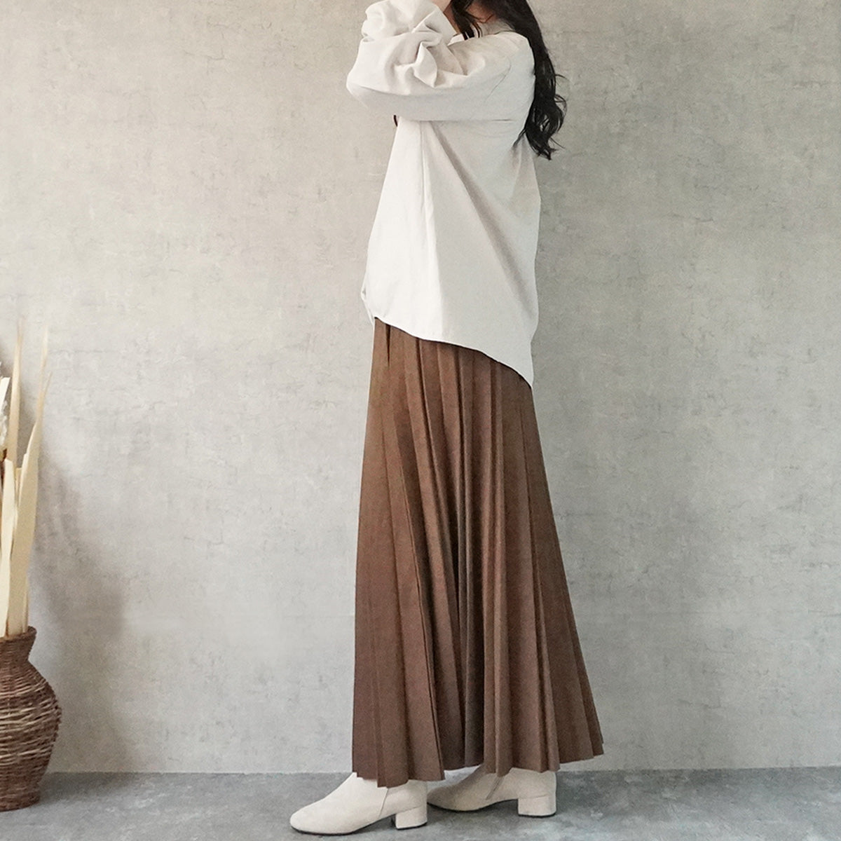 しっとりワッシャー長袖ブラウス
