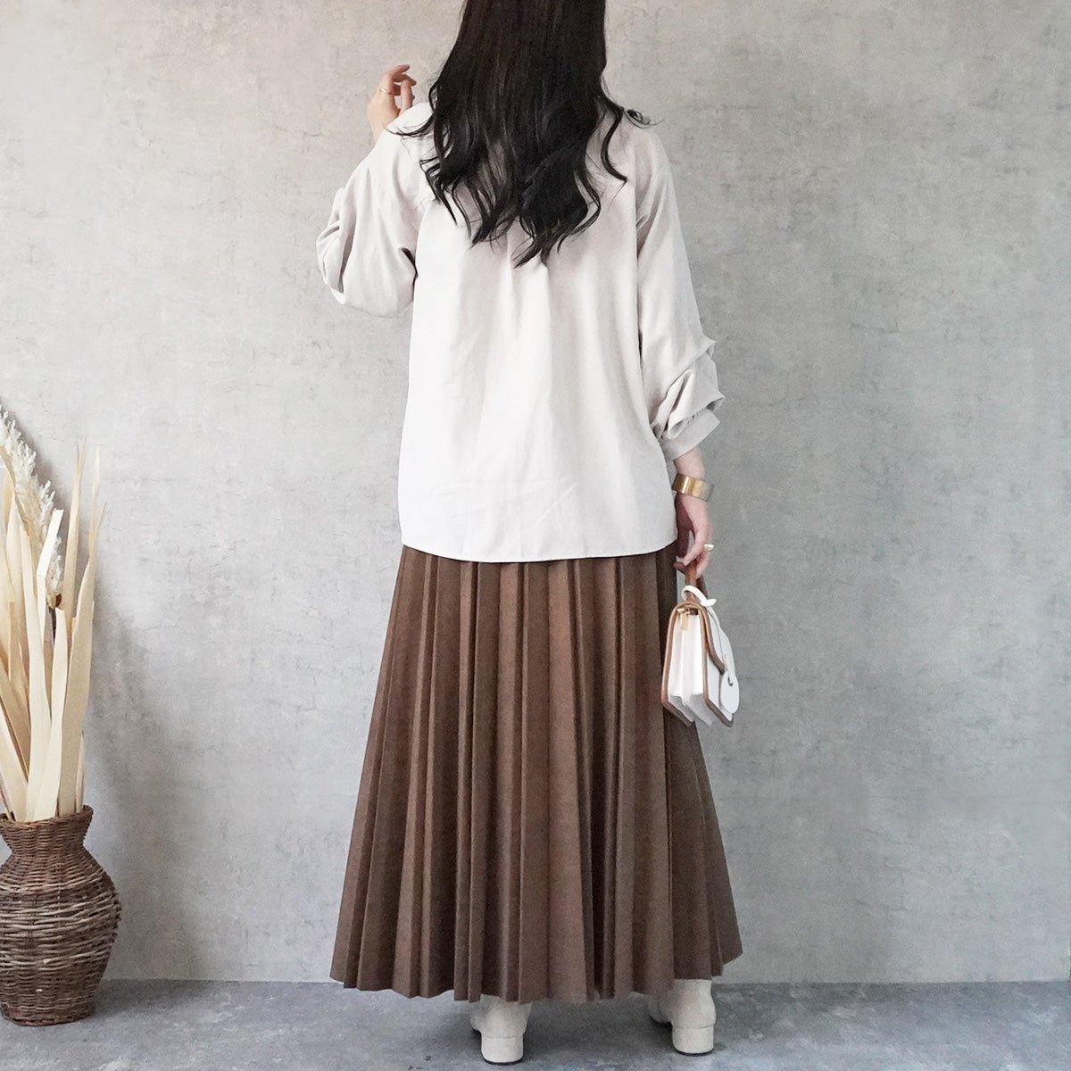 しっとりワッシャー長袖ブラウス