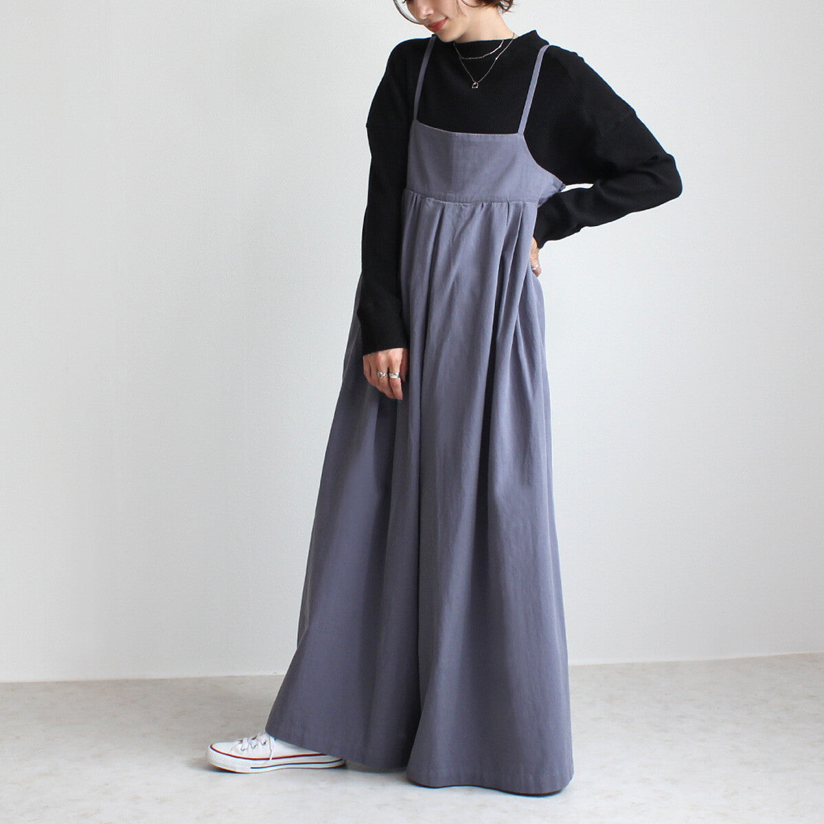 【再入荷】ワイドキャミサロペット