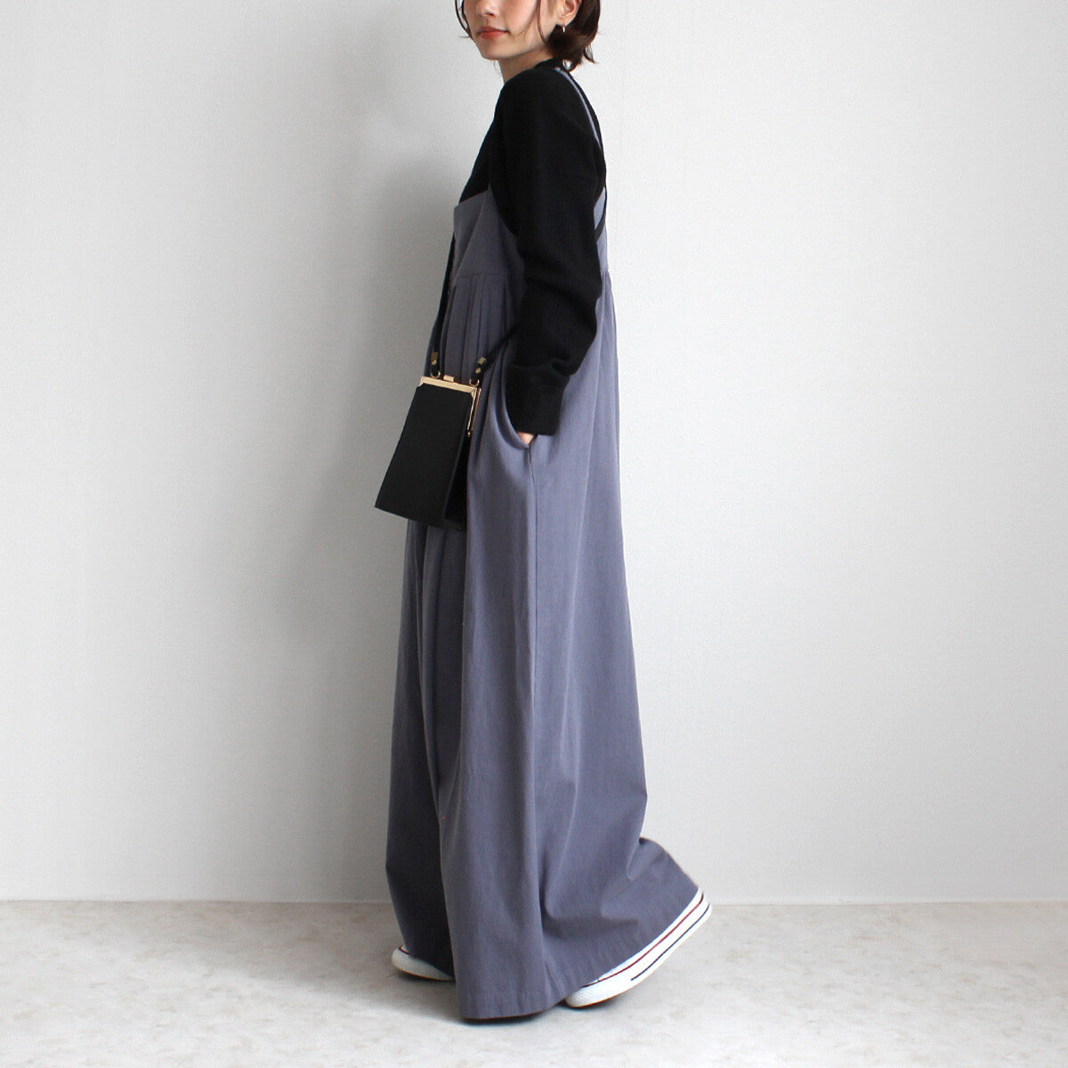 【再入荷】ワイドキャミサロペット