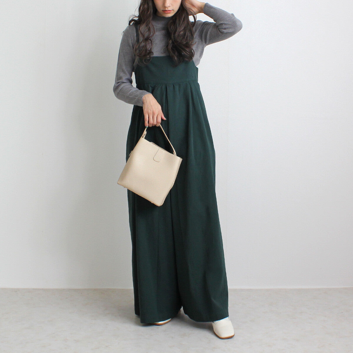 【再入荷】ワイドキャミサロペット