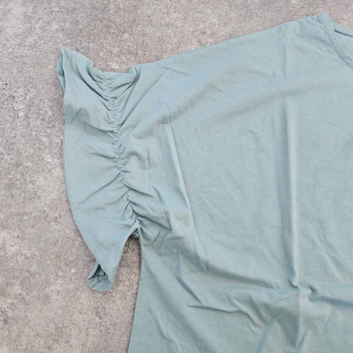 ギャザーゴムフリル半袖Tシャツ