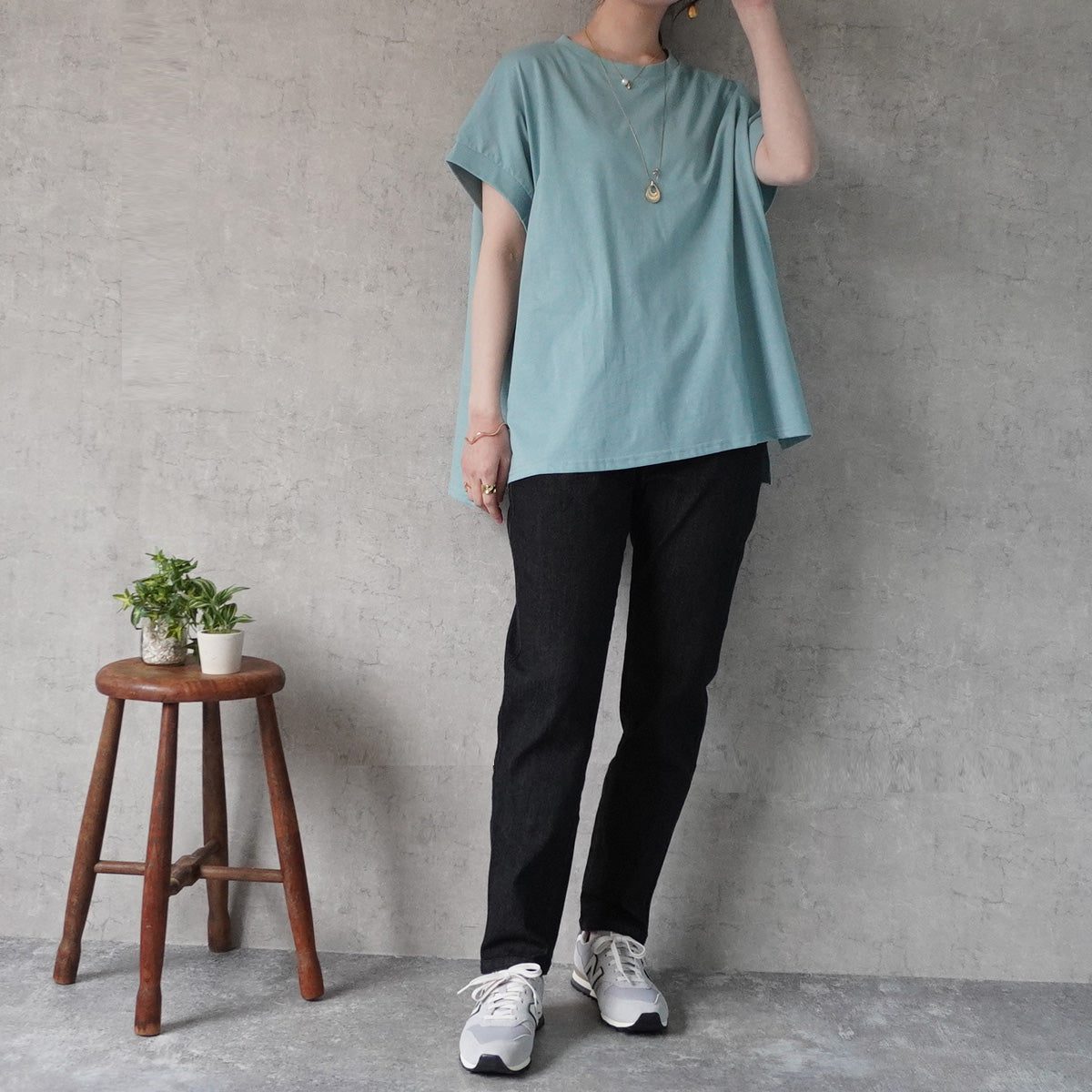 接触冷感フレンチスリーブTシャツ