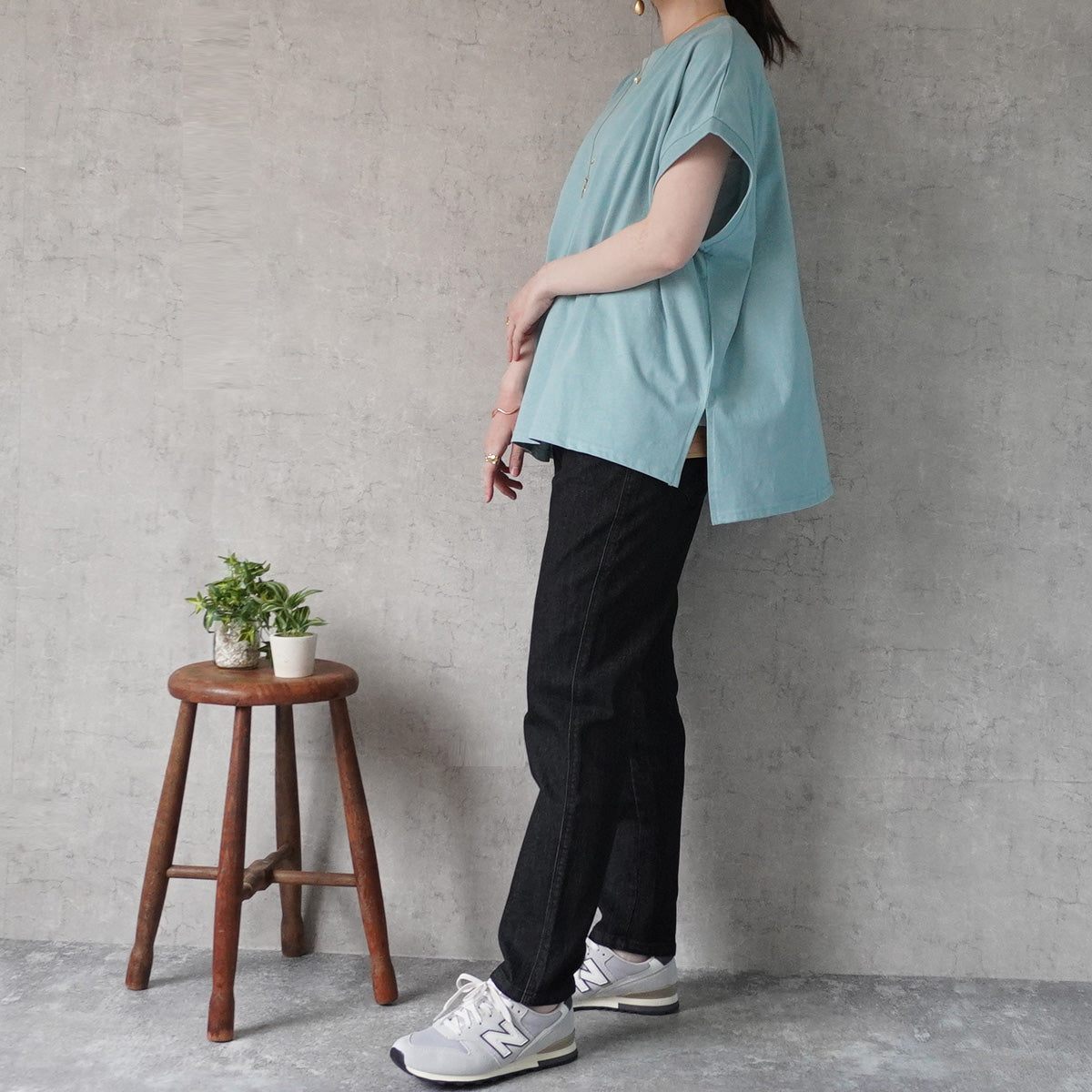 接触冷感フレンチスリーブTシャツ