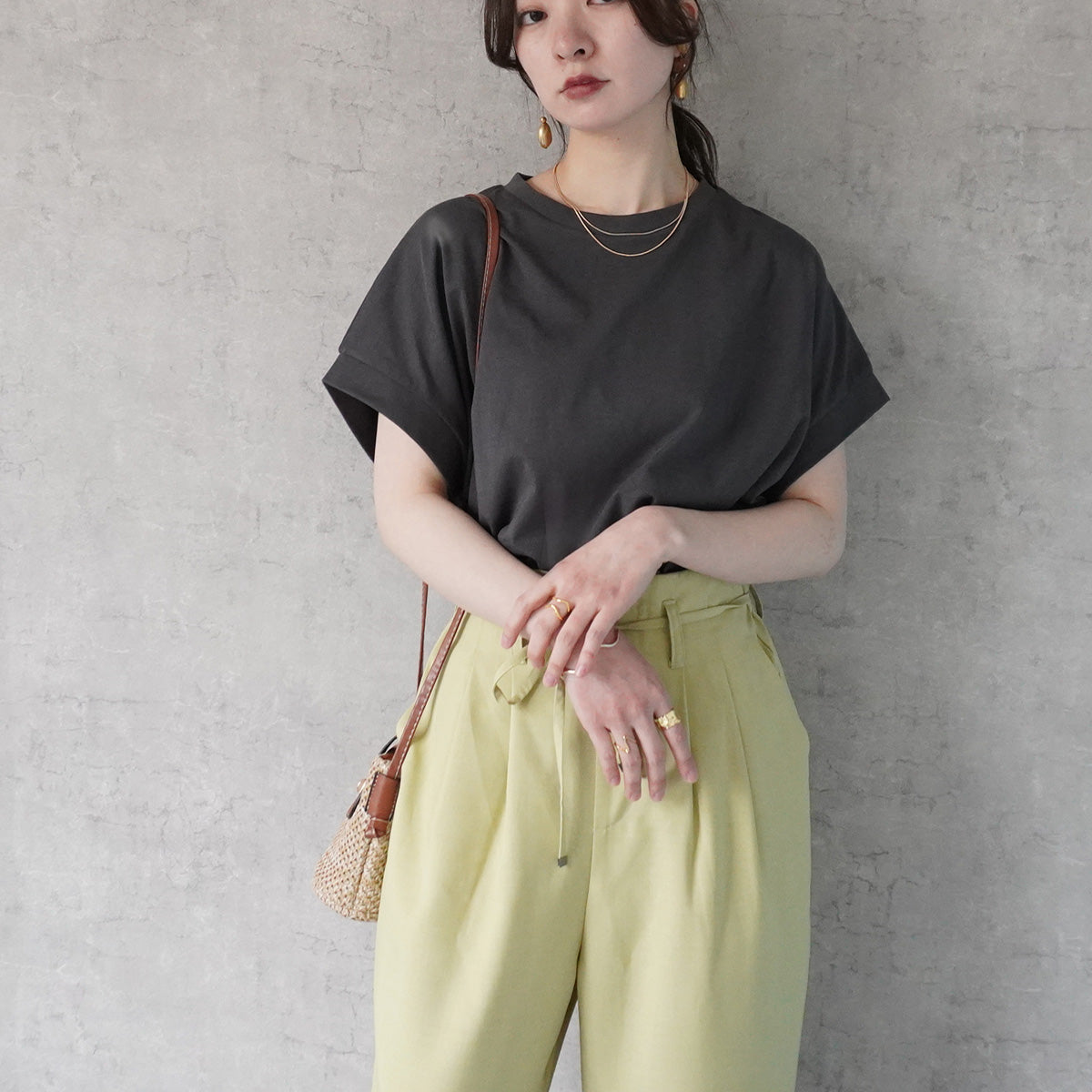 接触冷感フレンチスリーブTシャツ