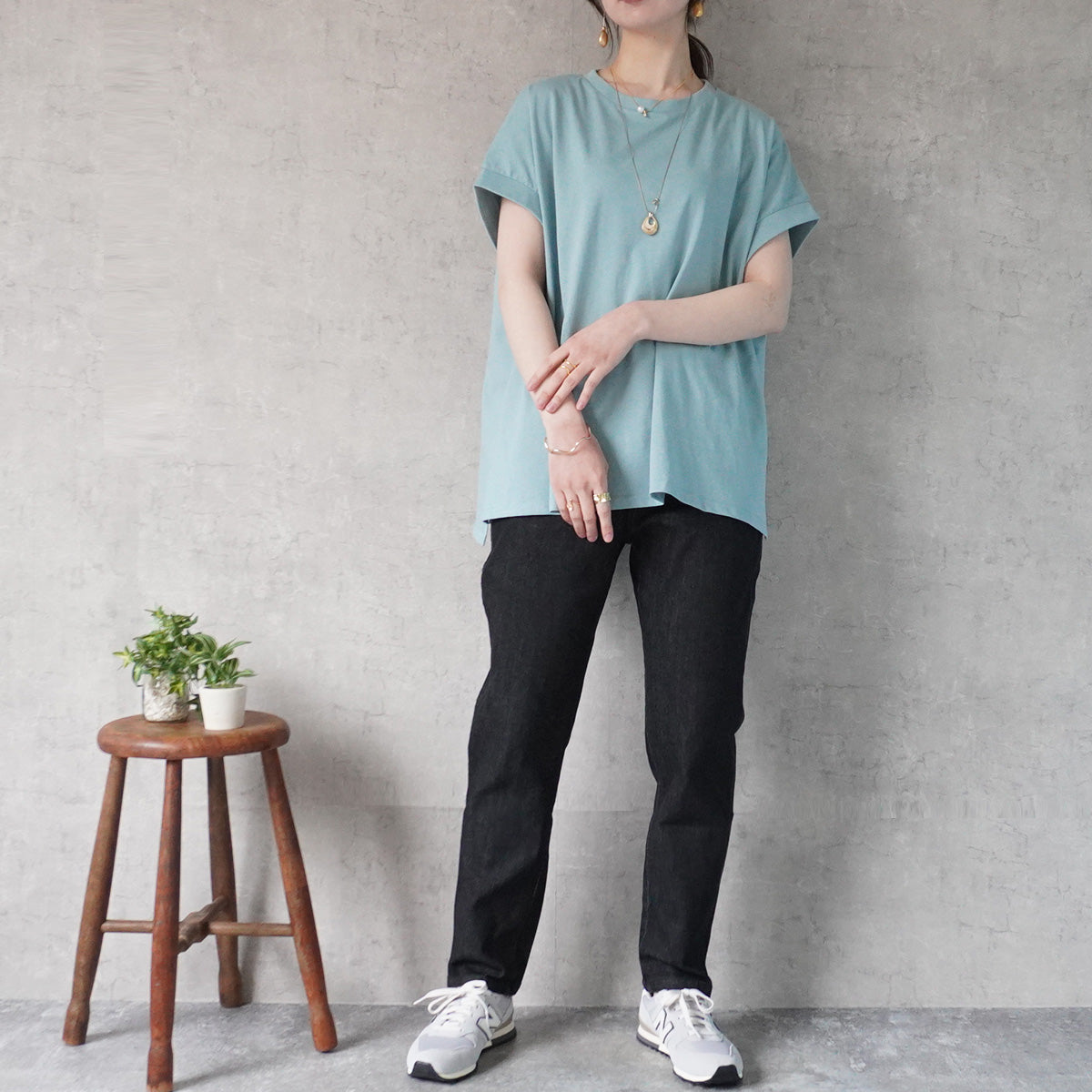 接触冷感フレンチスリーブTシャツ