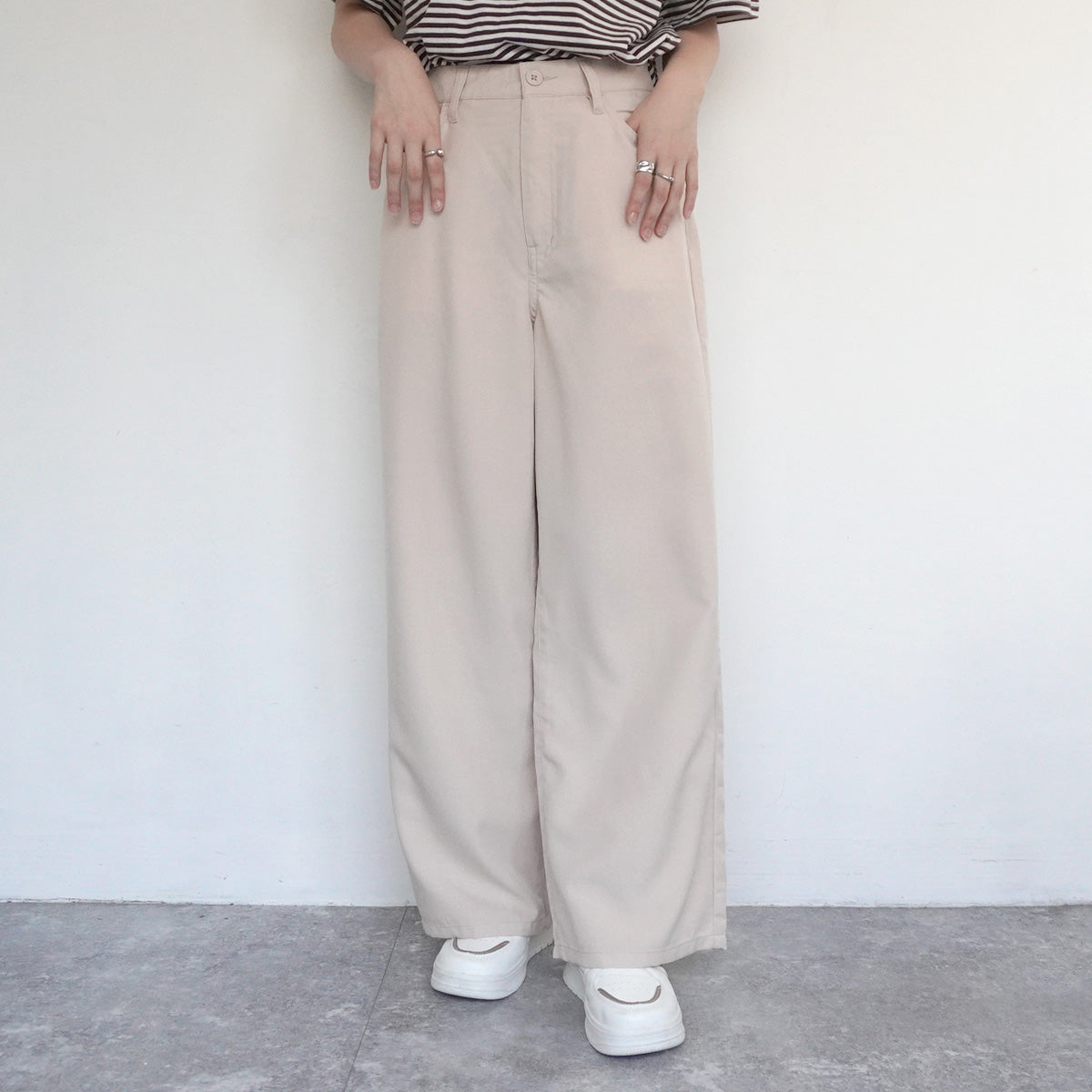 接触冷感カラーワイドパンツ
